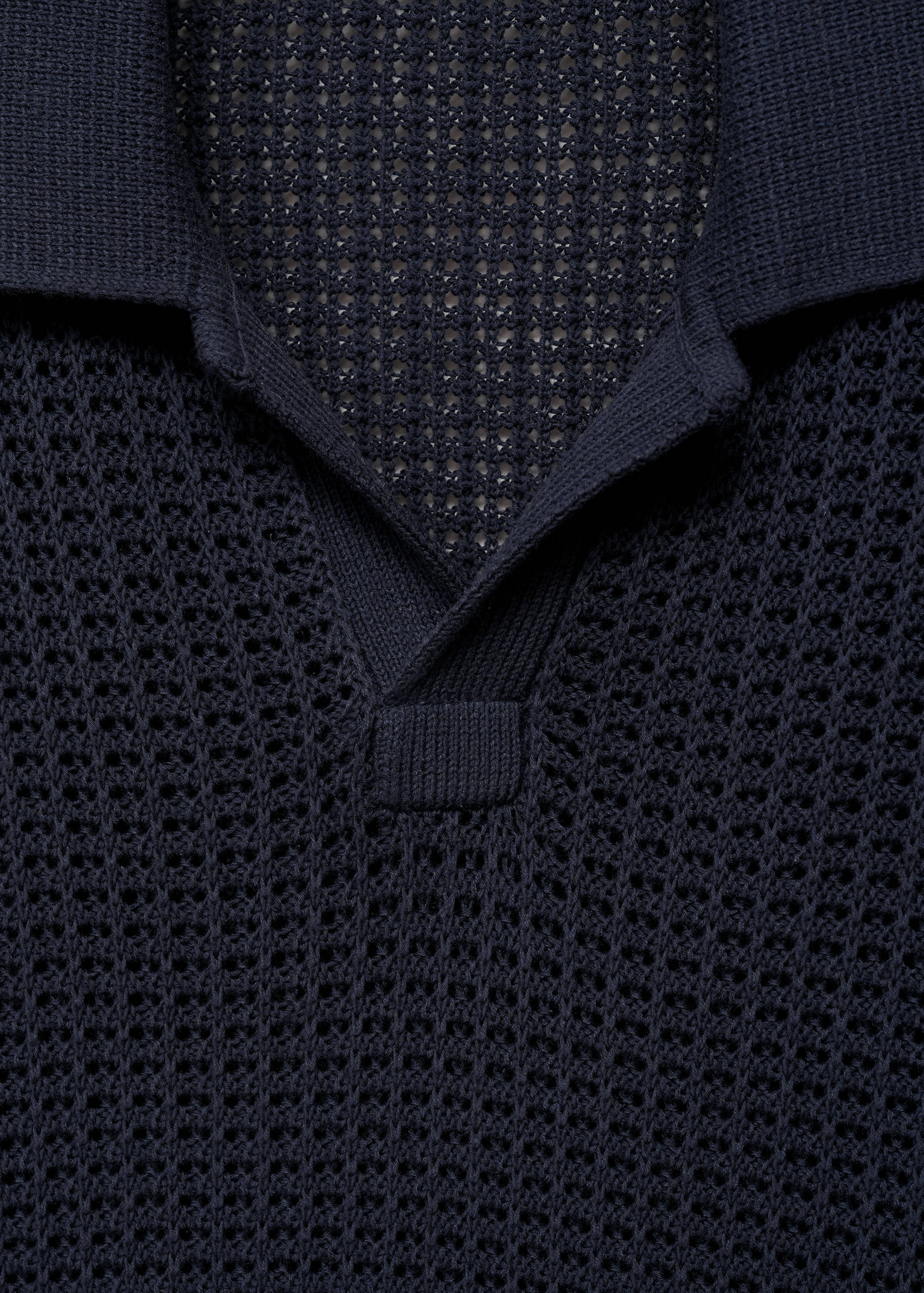 Cotton knitted polo shirt with lace accents - Details of the article 8