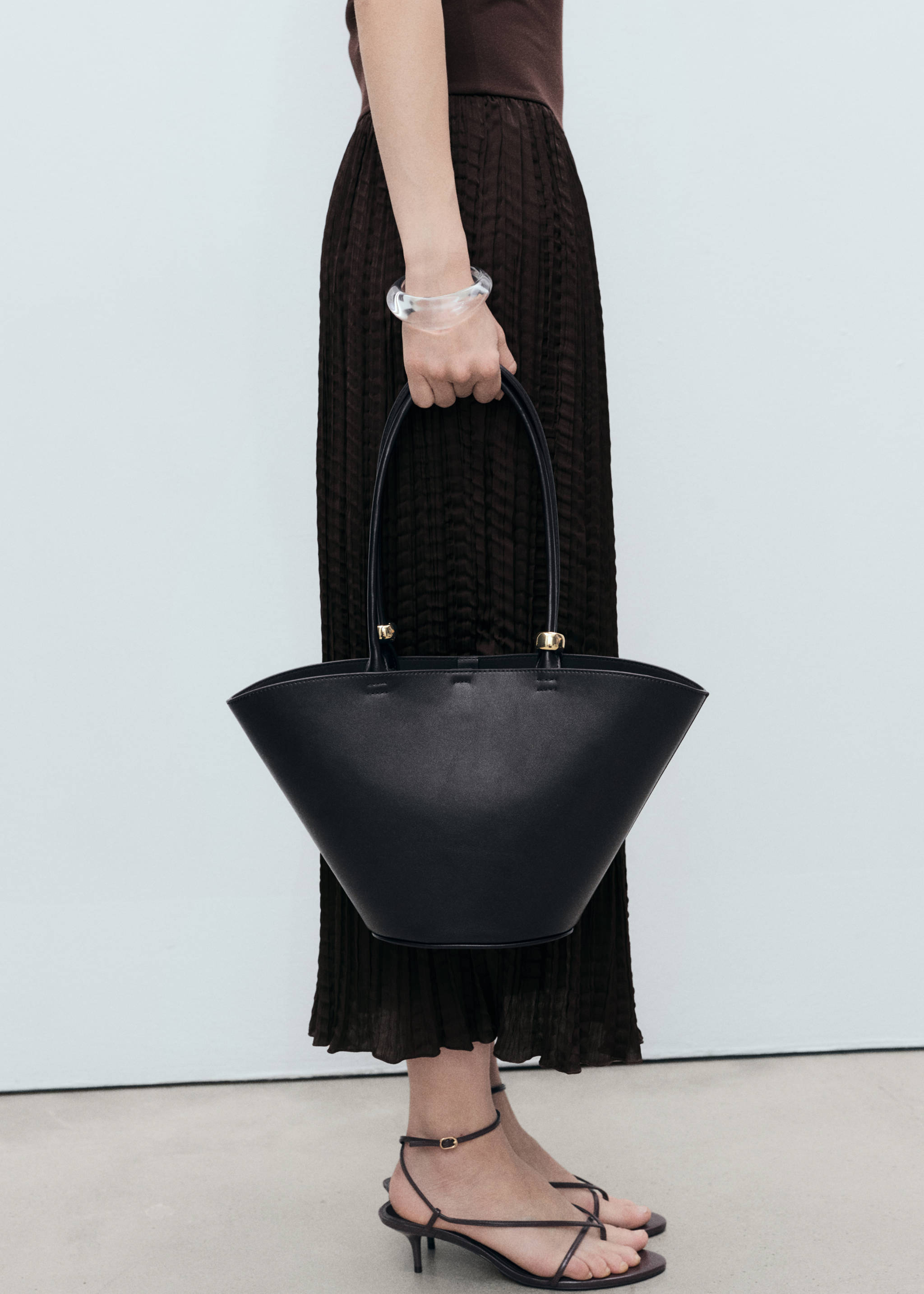 Combined-fabric long dress - Details of the article 6