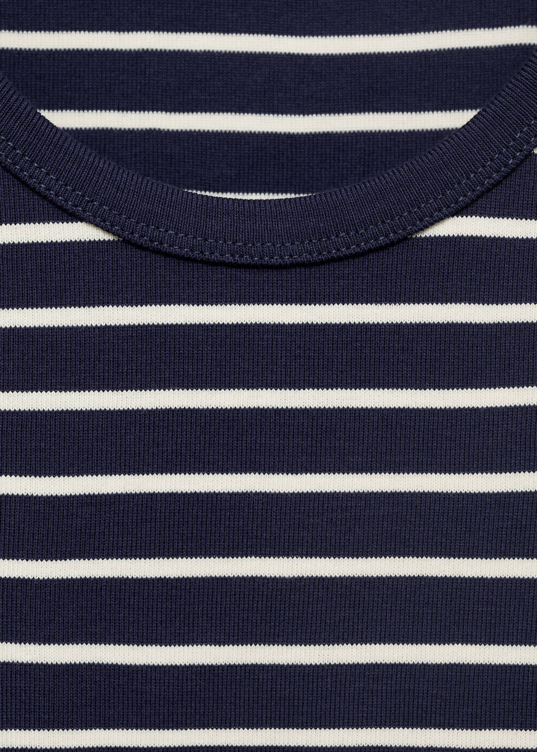 Striped cotton T-shirt with low neckline - Details of the article 8