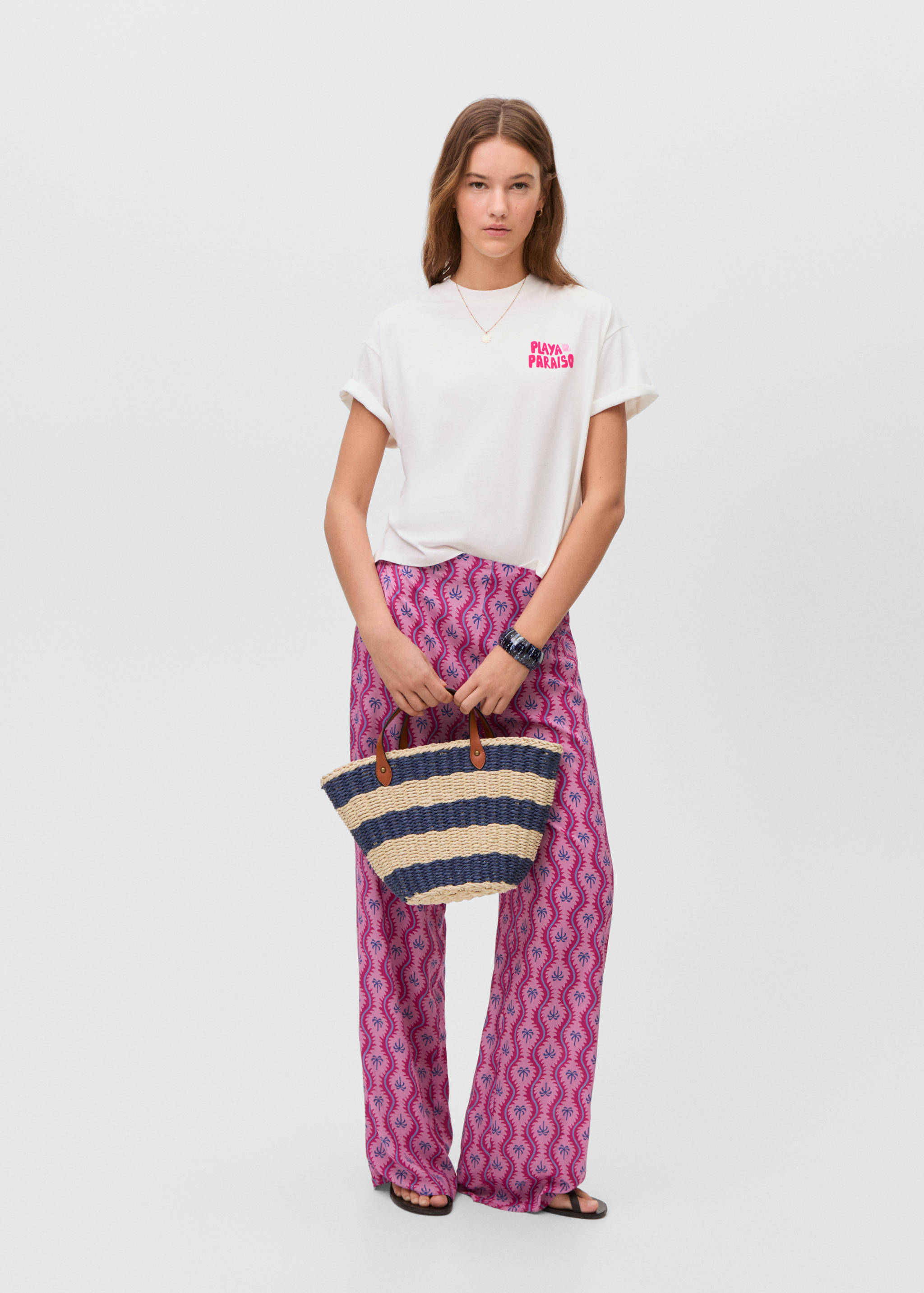 T-shirt estampado praia - Plano geral