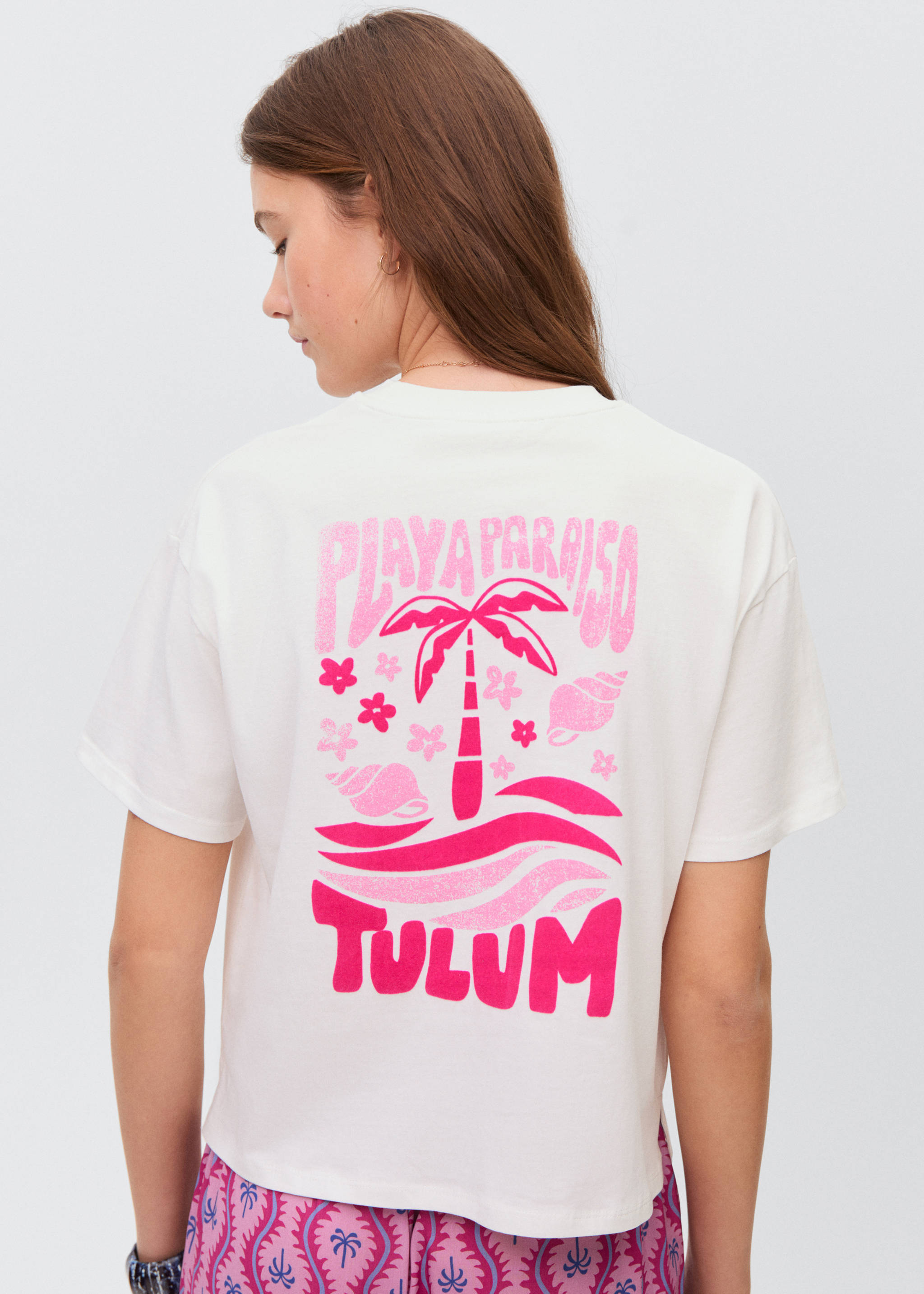 T-shirt estampado praia - Verso do artigo