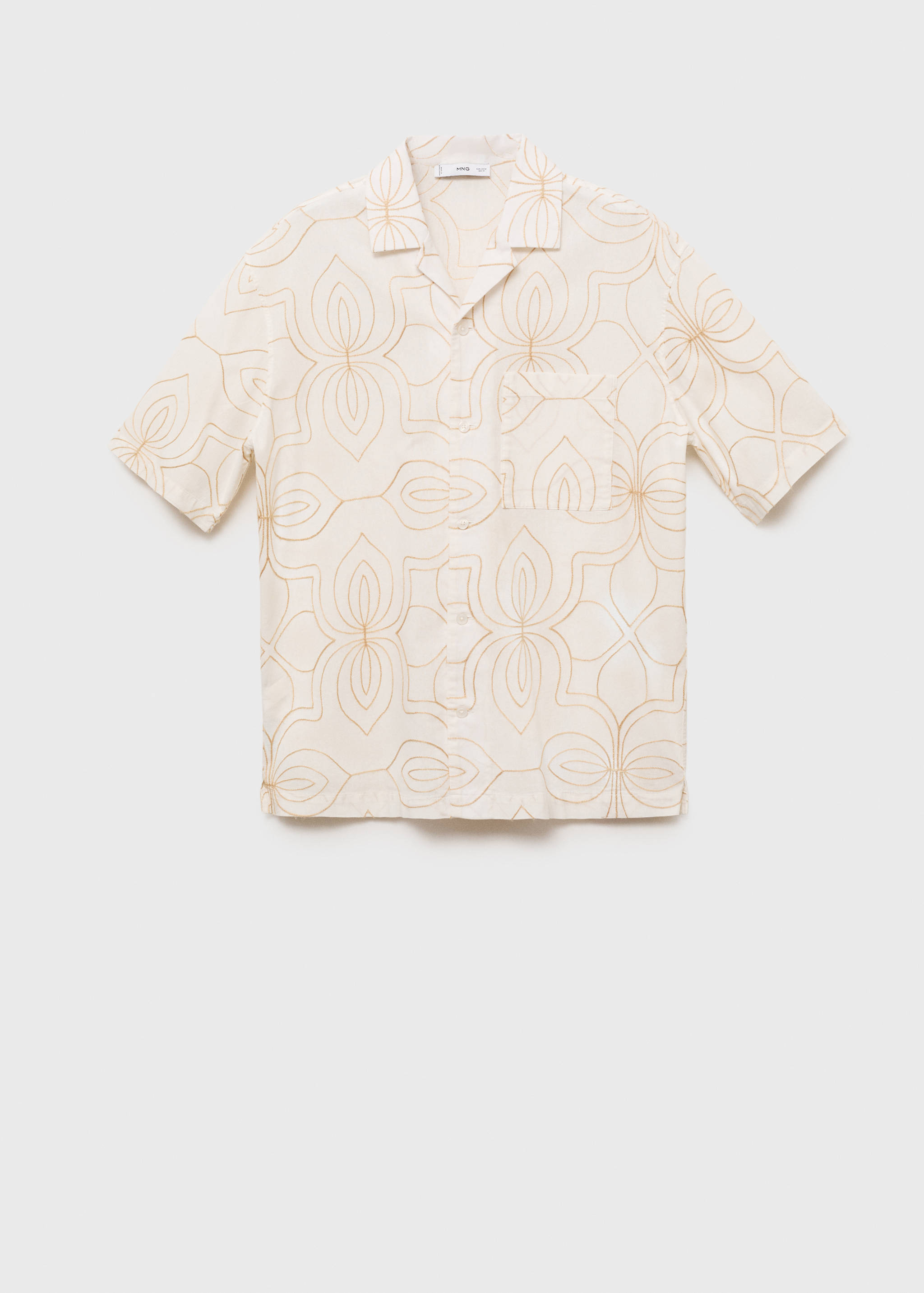Shirt with embroidered bowling collar - Article without model
