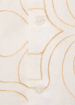 Shirt with embroidered bowling collar — White 9