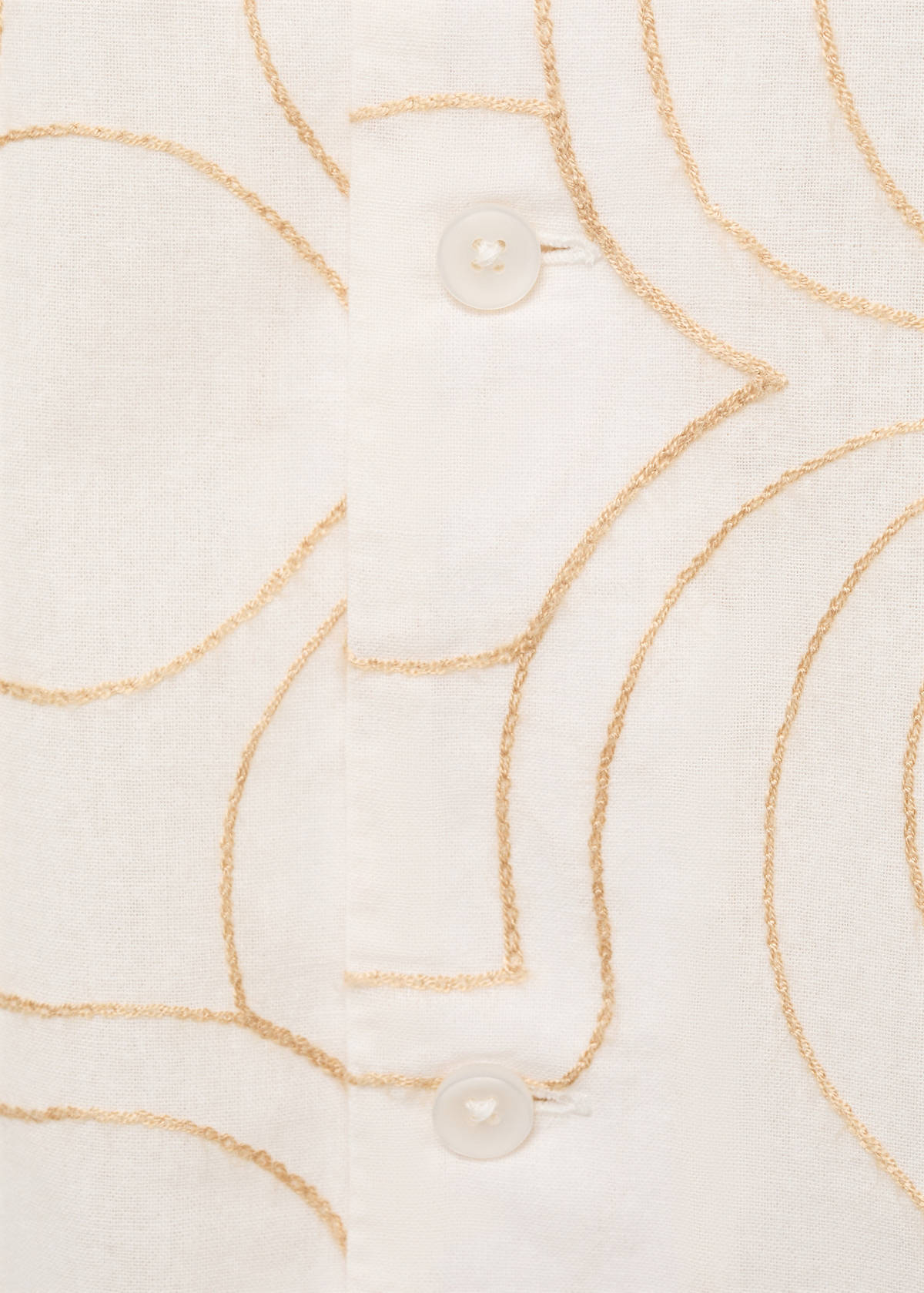 Shirt with embroidered bowling collar — White