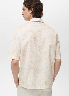Shirt with embroidered bowling collar — White 22
