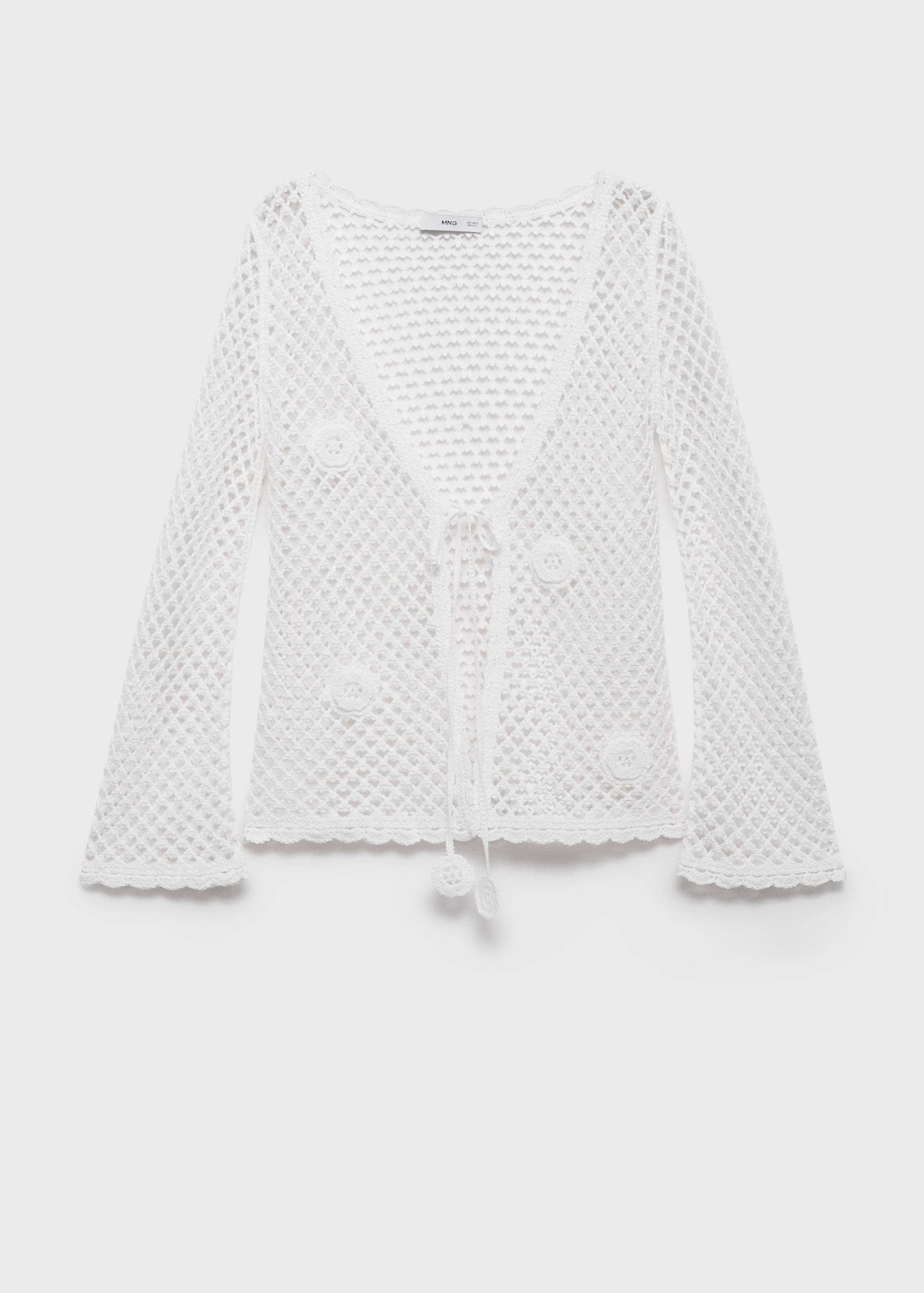 Кардиган кроше с завязками - Изделие без модели