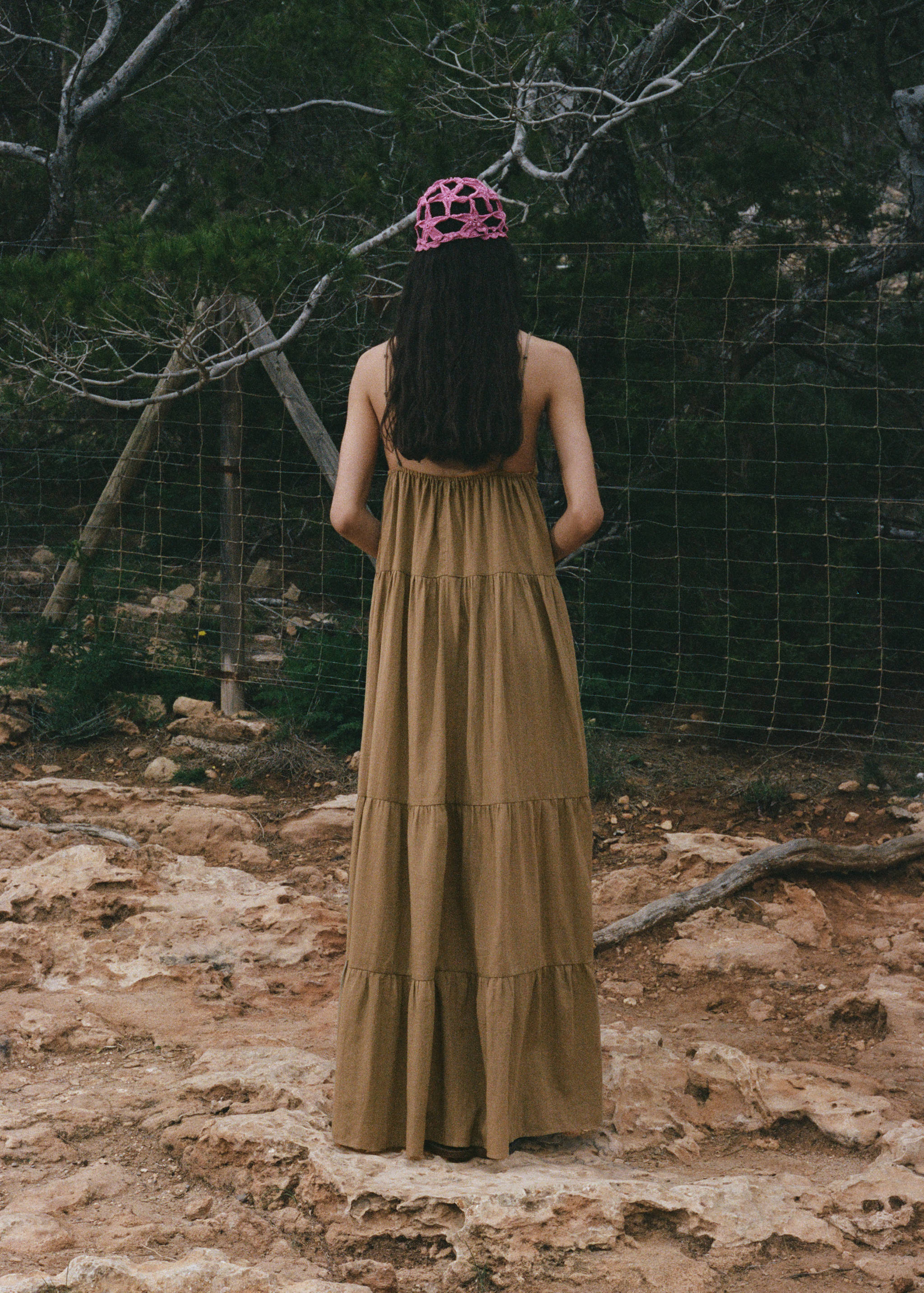 V-neck cotton dress - Reverse of the article