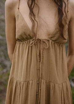 V-neck cotton dress — Light/Pastel Grey 4