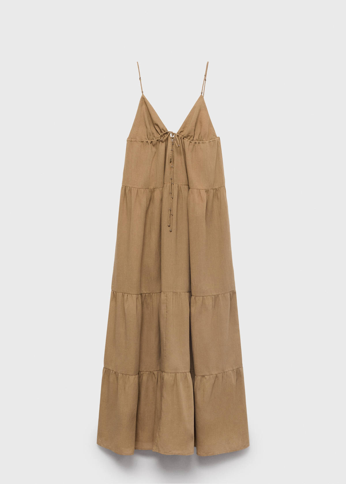 V-neck cotton dress — Light/Pastel Grey