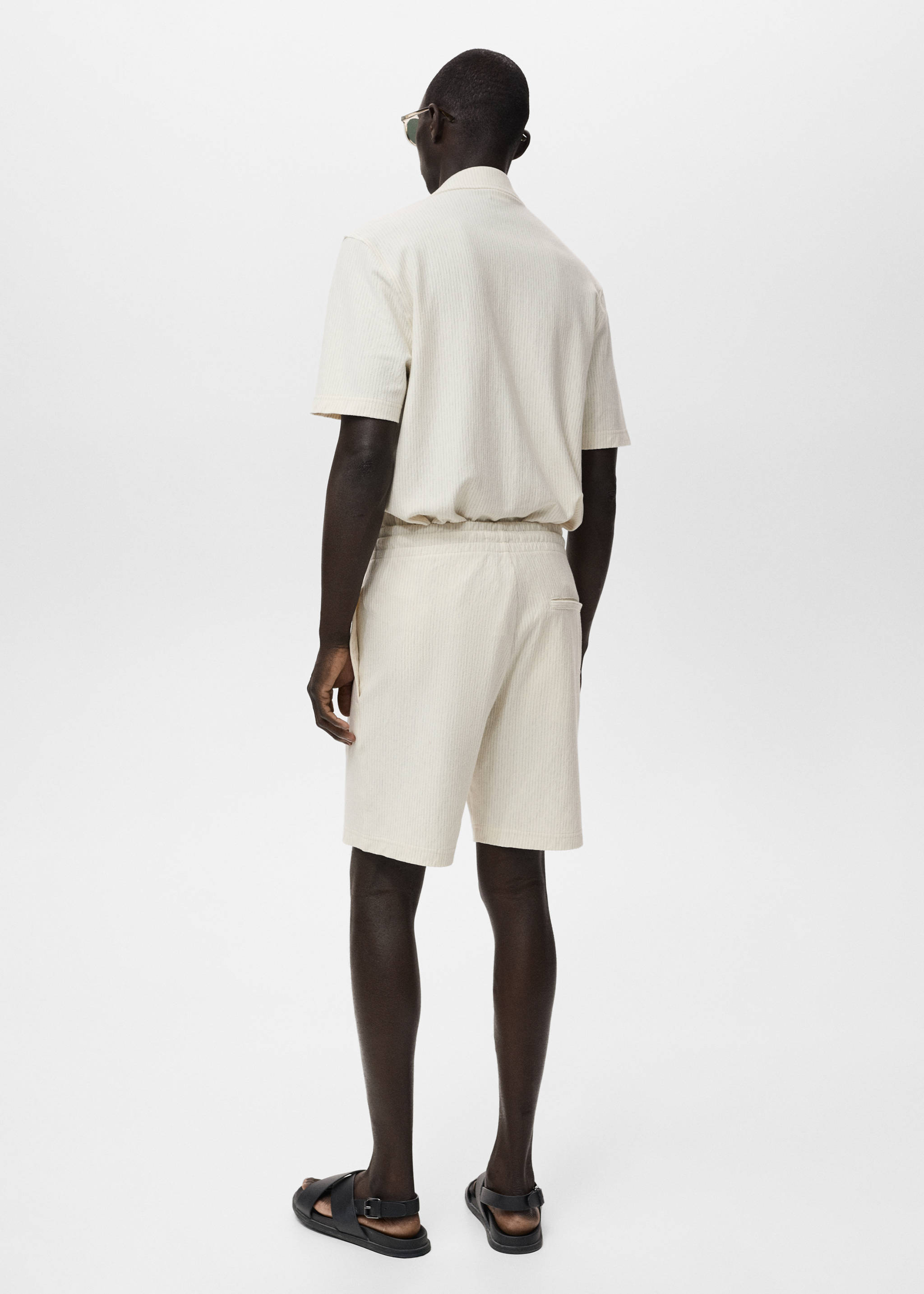 Bermuda en coton à rayures - Verso de l’article