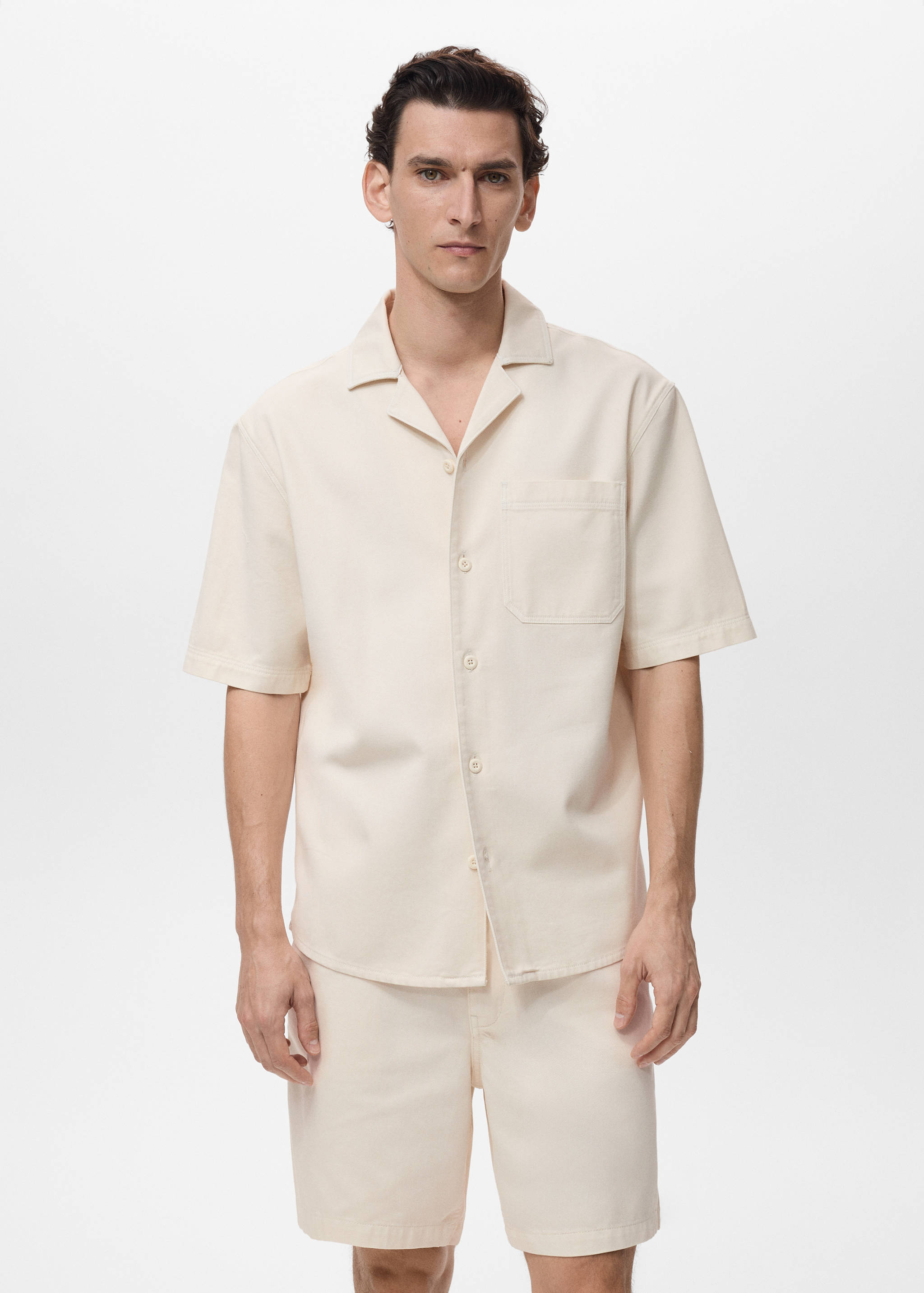 Chemise poche coton et lyocell - Plan moyen