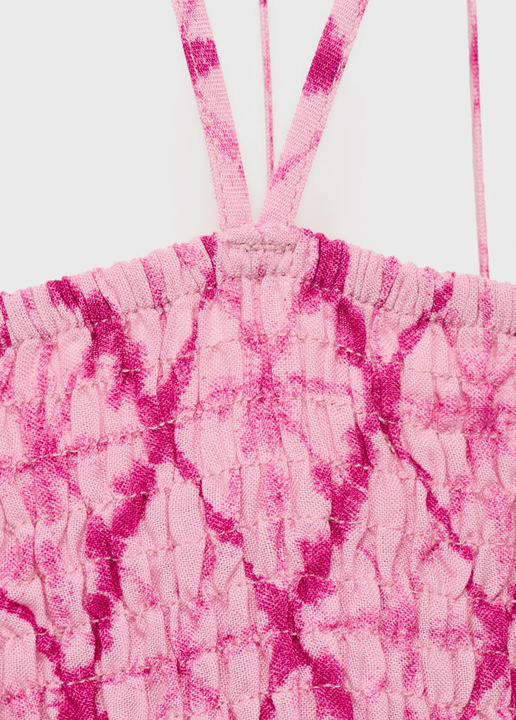 Ruffle printed top — Pink