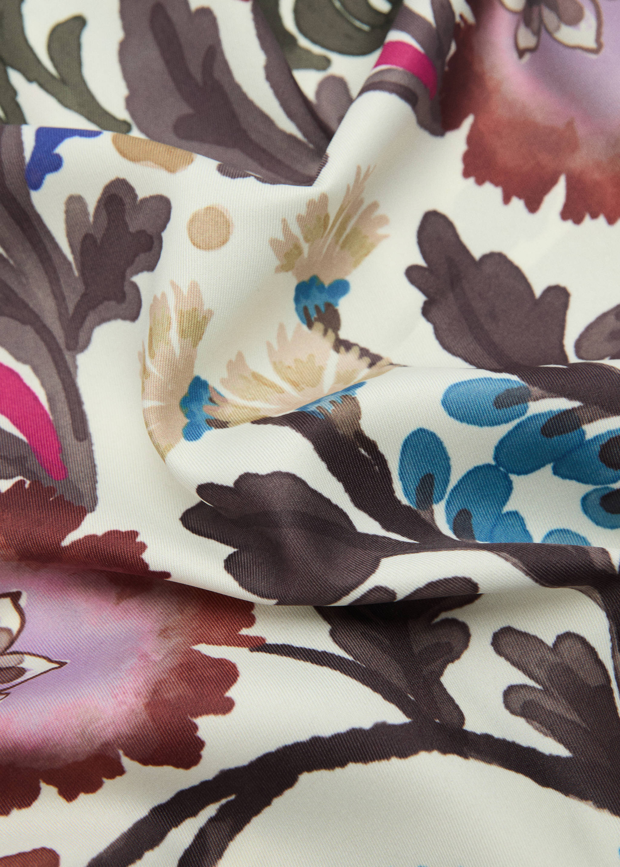Printed satin scarf - Medium plane