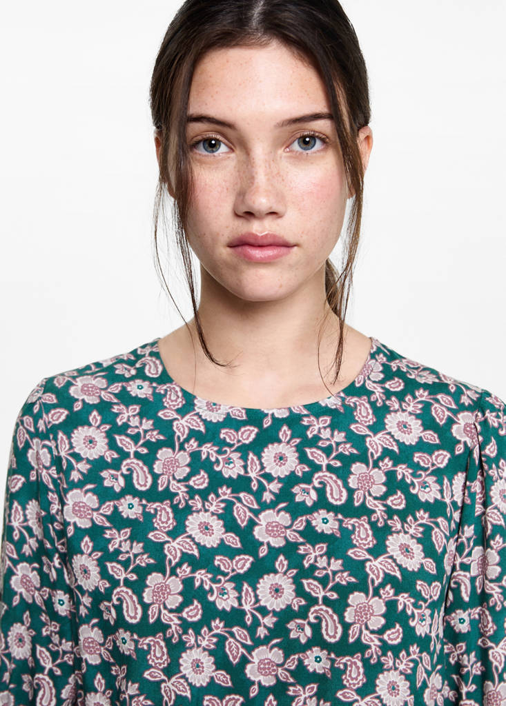 Letter-print ruffled dress — Dark Navy