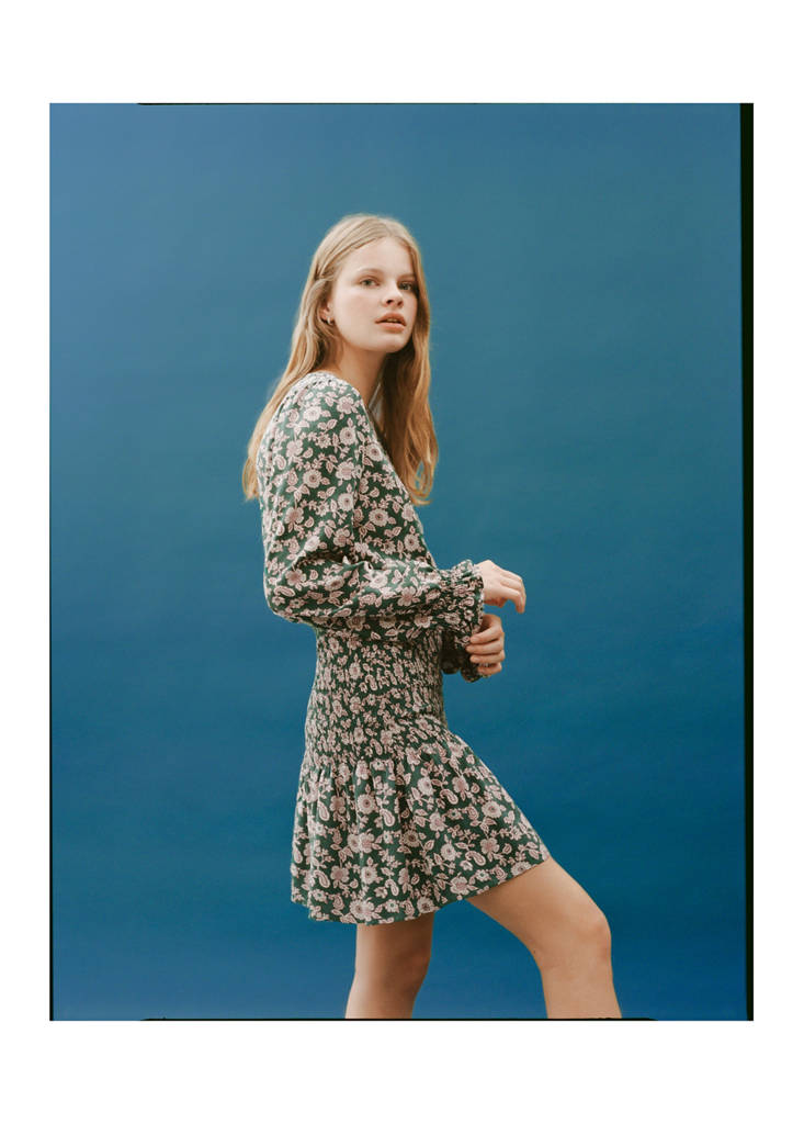 Letter-print ruffled dress — Dark Navy