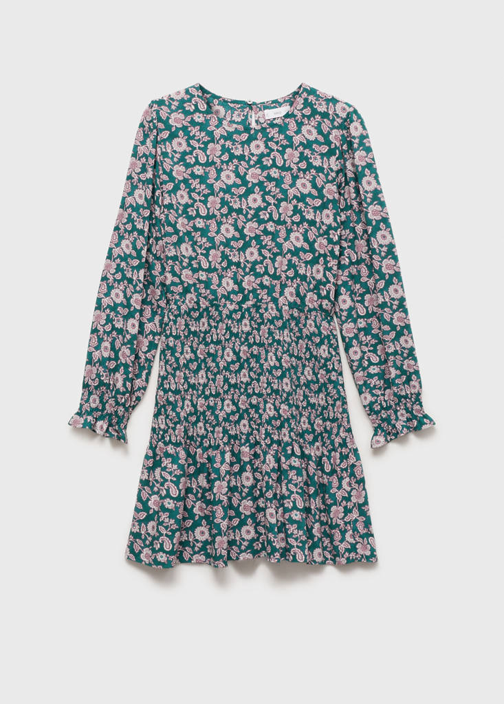 Letter-print ruffled dress — Dark Navy