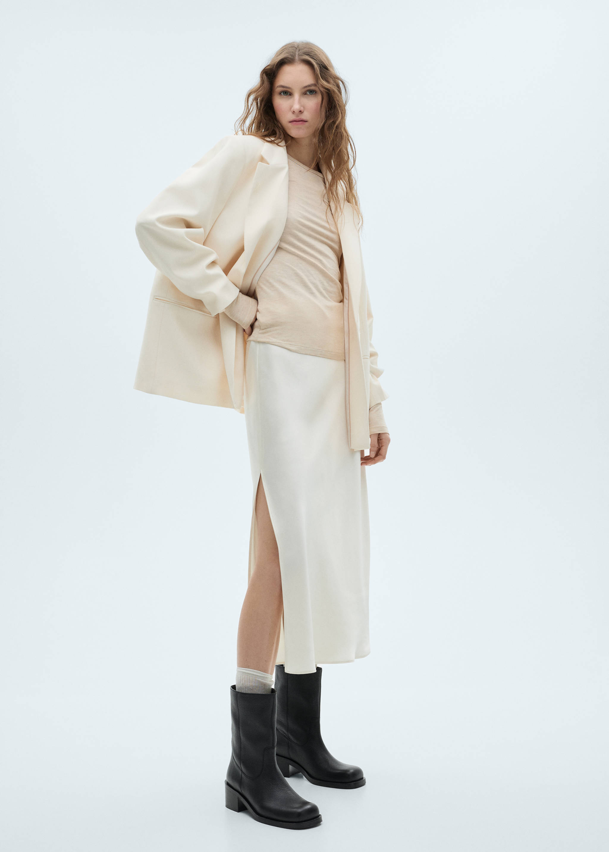 Squared toe leather ankle boots - General plane