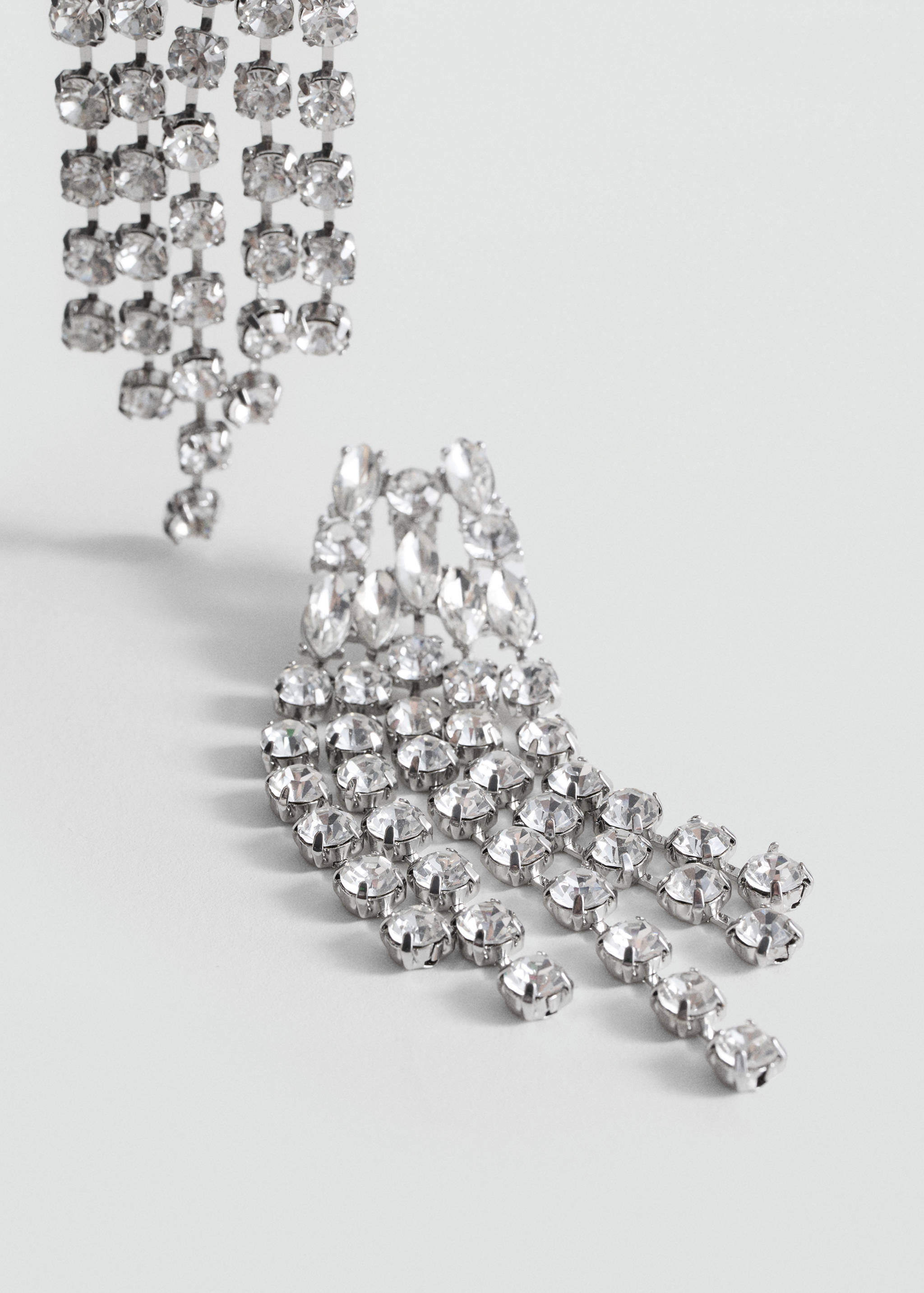 Cascade earrings with faceted crystals - Medium plane