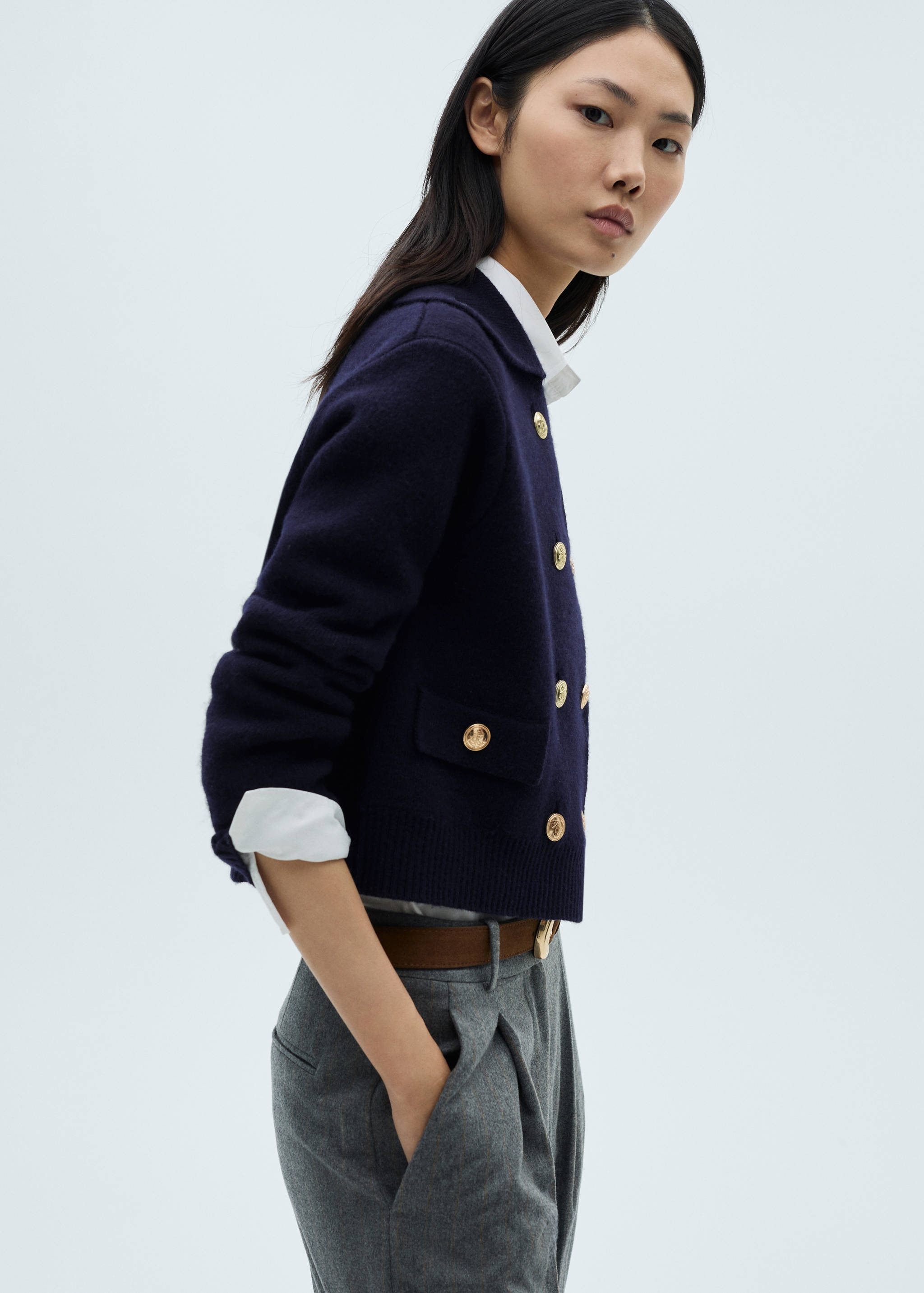 Chaqueta lana doble botonadura - Plano medio