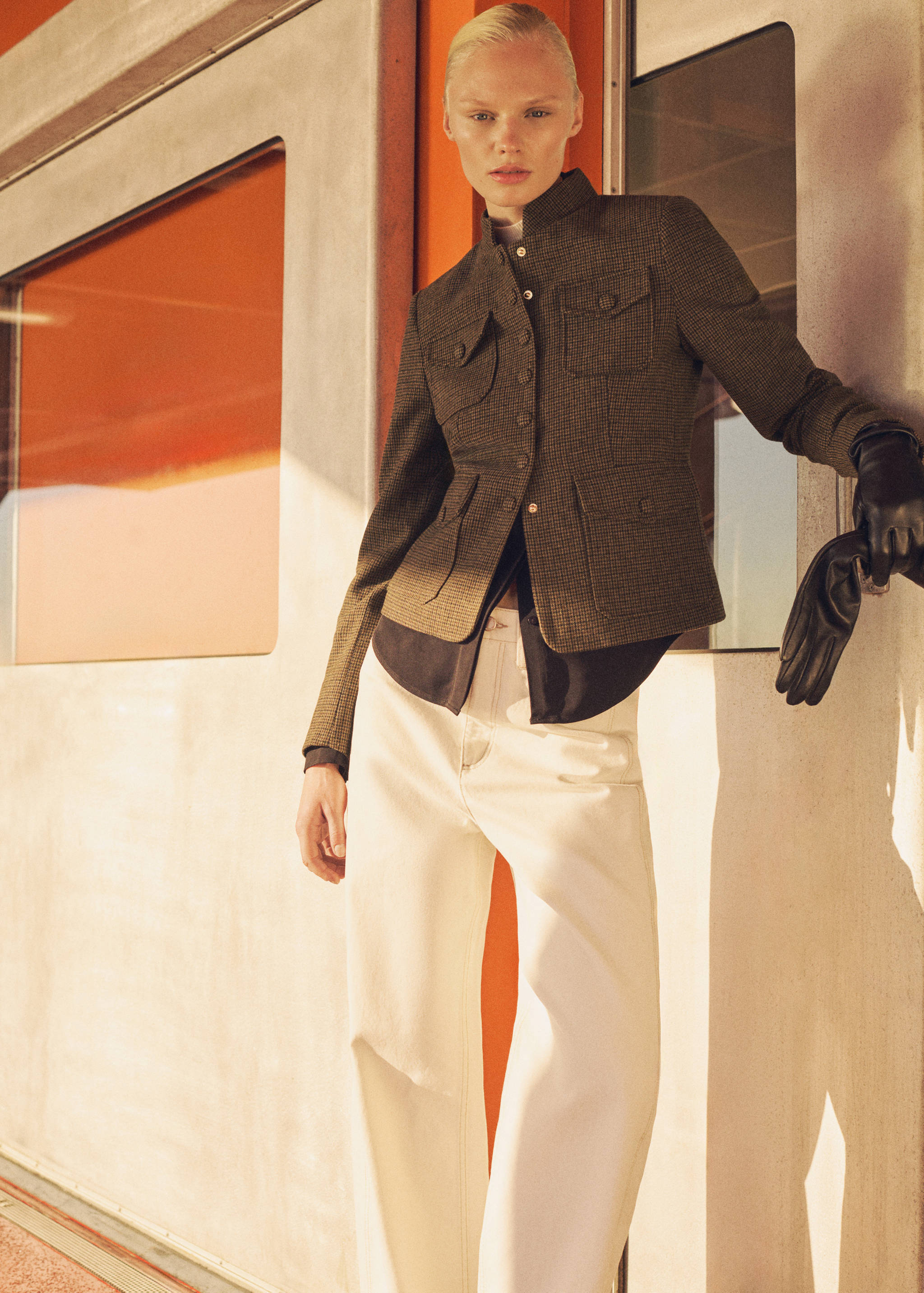 Micro-houndstooth wool jacket - Details of the article 2