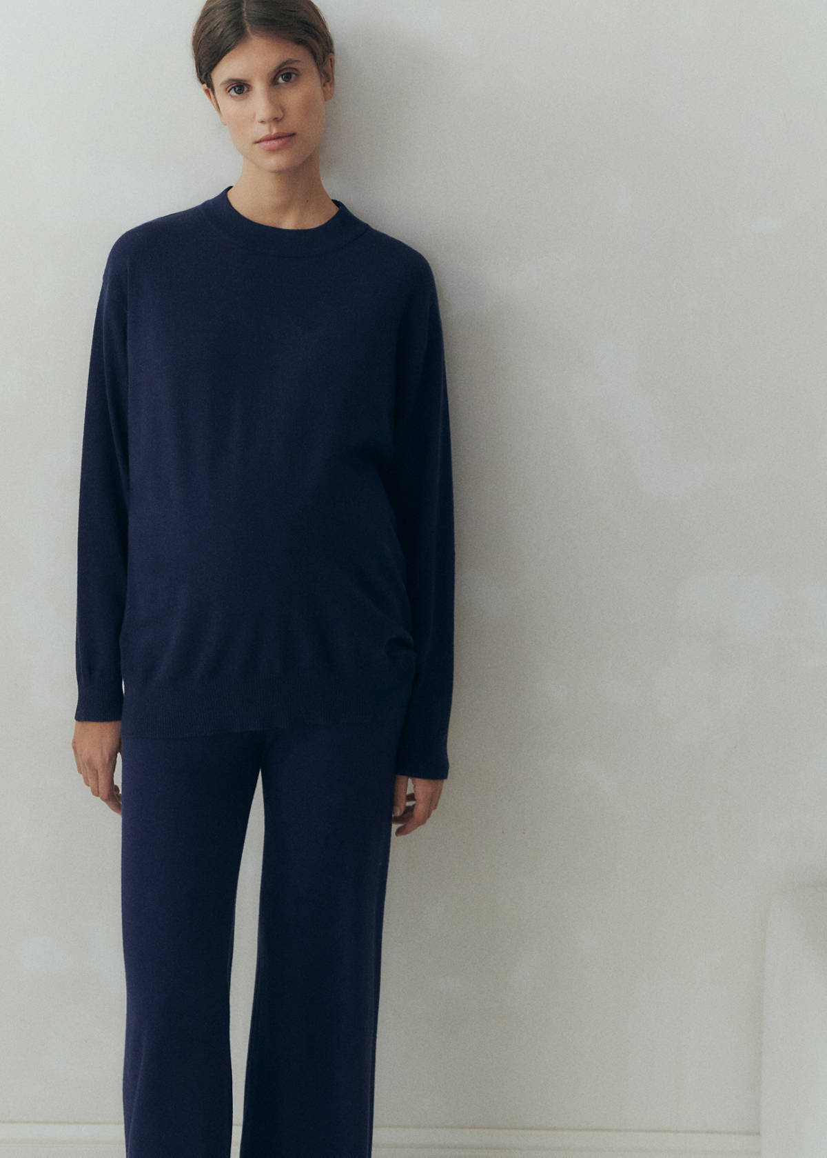 Knitted maternity sweater — Dark Navy