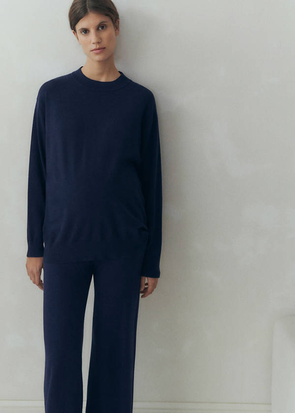 Knitted maternity sweater — Dark Navy