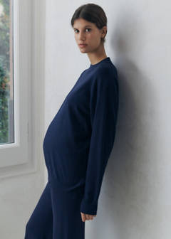 Knitted maternity sweater — Dark Navy 3