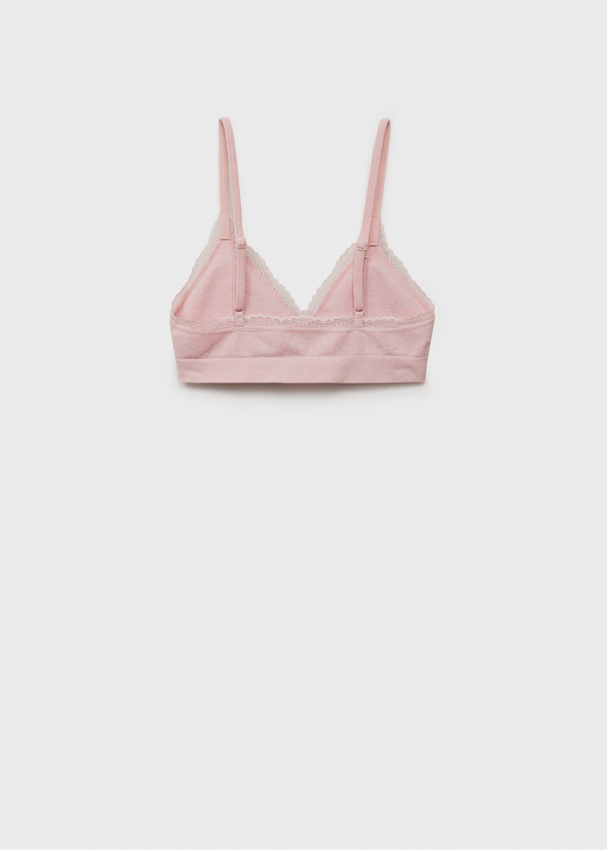 Dantel detaylı üçgen sütyen - Ürünün arkası, Pastel Pembe. Ref: 87060446-00.