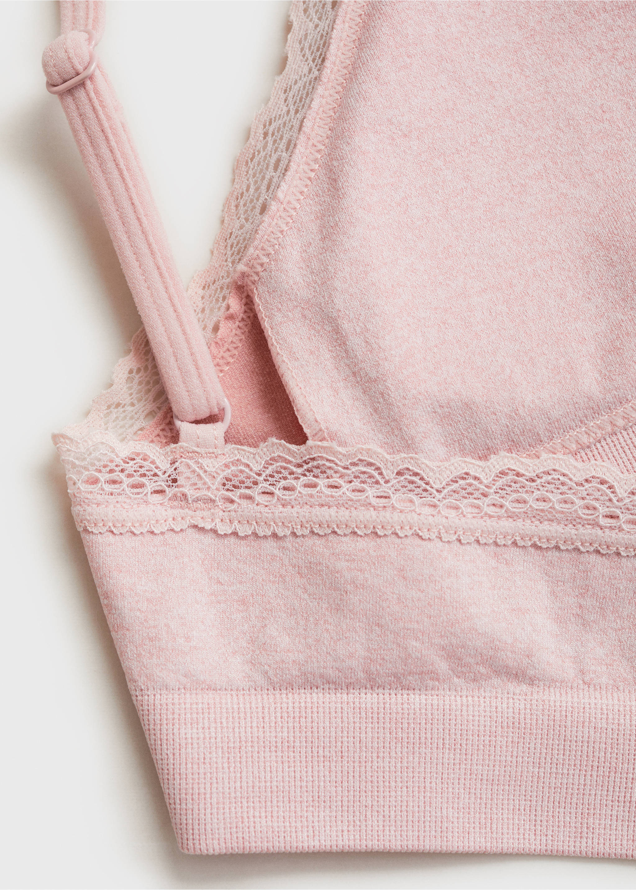 Dantel detaylı üçgen sütyen - Ürün detayı 8, Pastel Pembe. Ref: 87060446-00.
