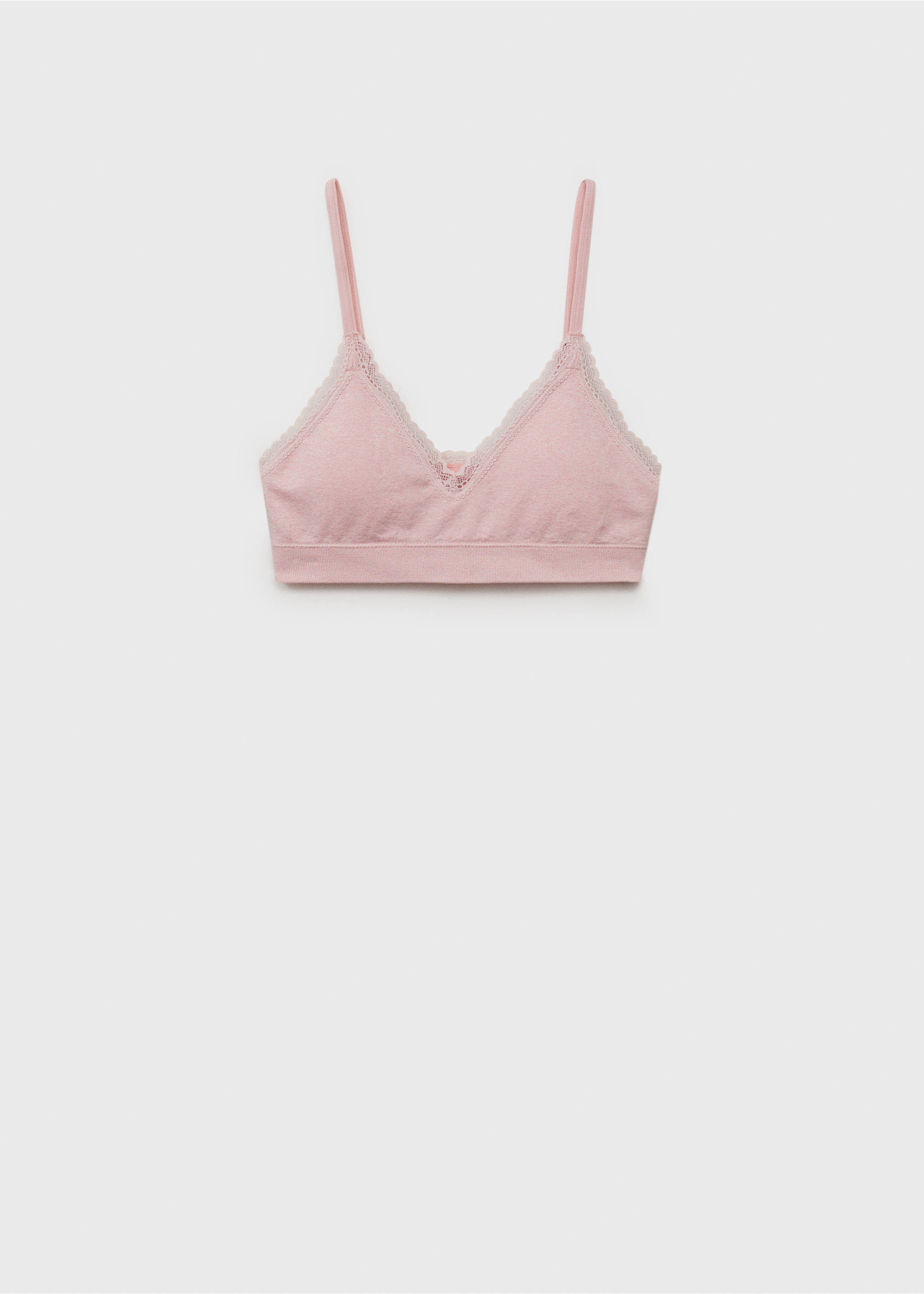 Dantel detaylı üçgen sütyen - Modelsiz ürün, Pastel Pembe. Ref: 87060446-00.