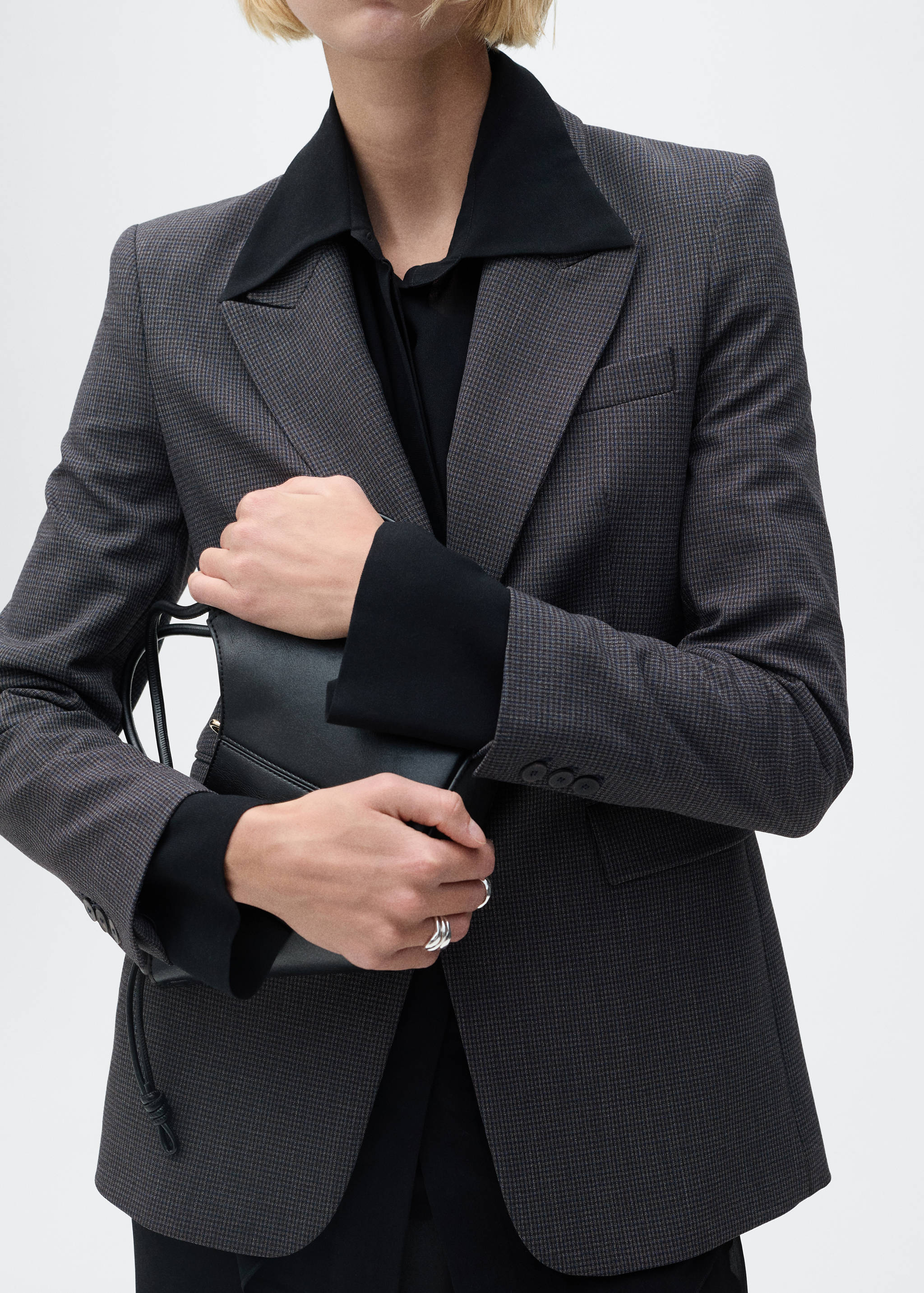 Straight-fit micro-houndstooth jacket - Medium plane