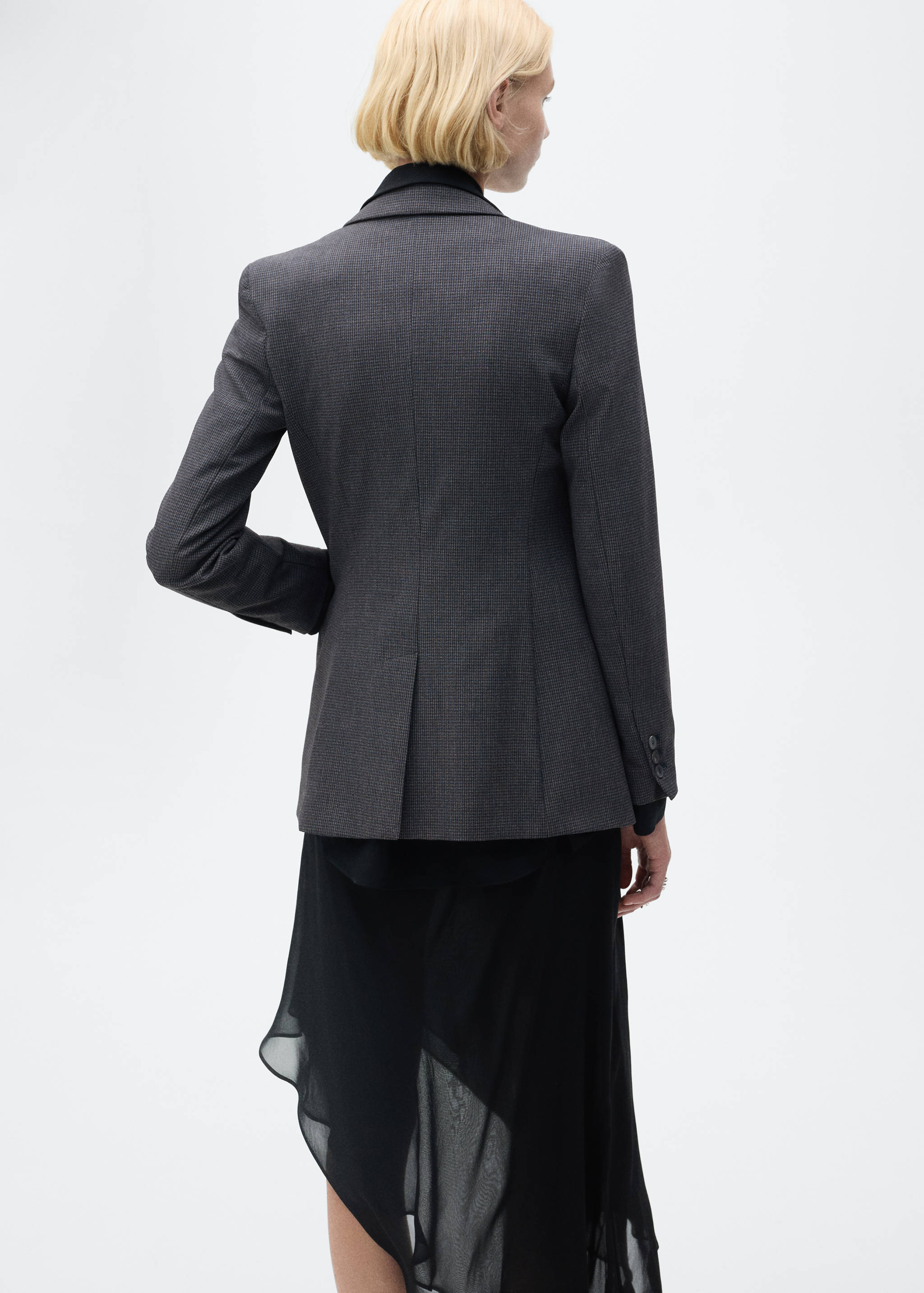 Straight-fit micro-houndstooth jacket - Reverse of the article