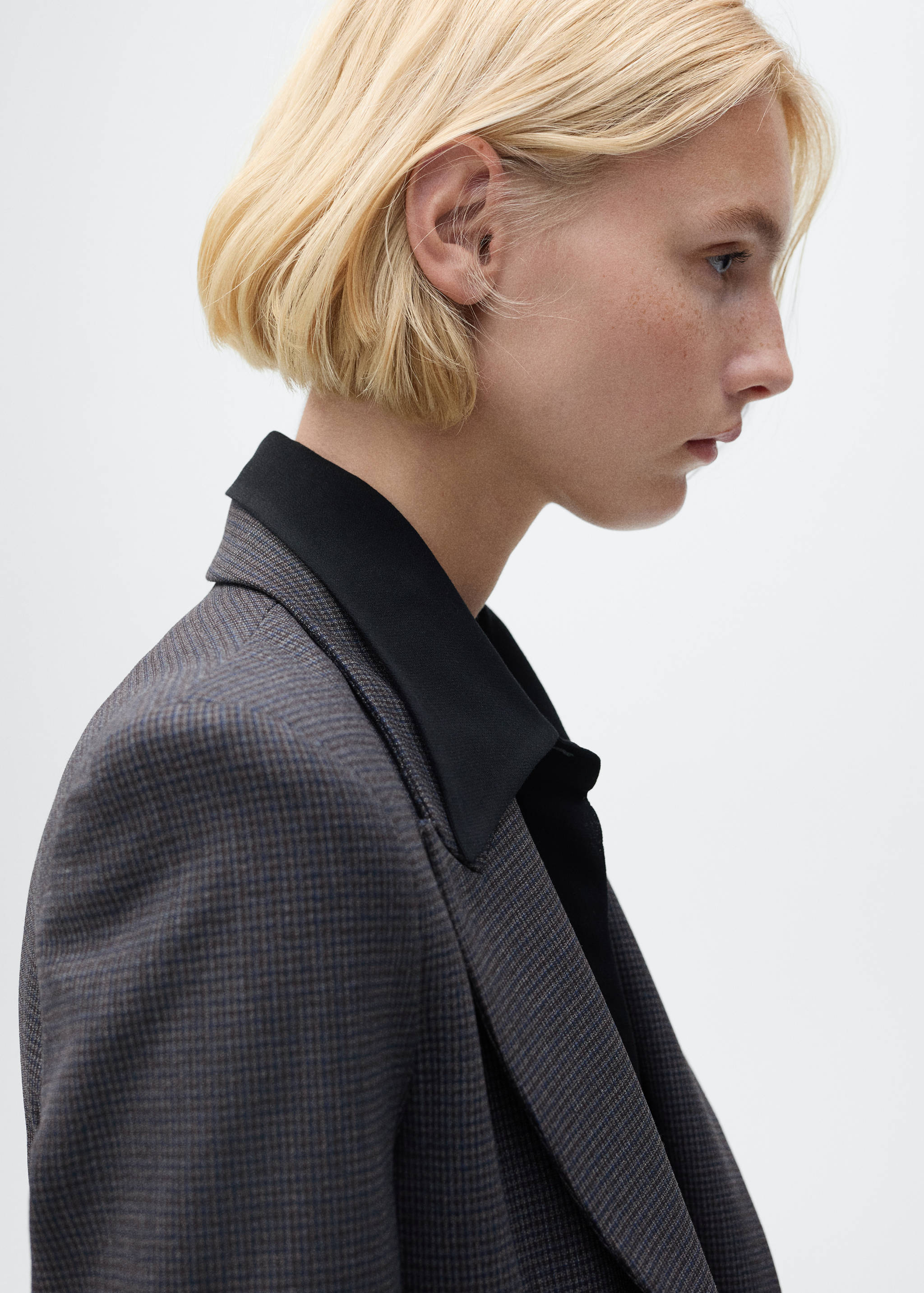 Straight-fit micro-houndstooth jacket - Details of the article 1