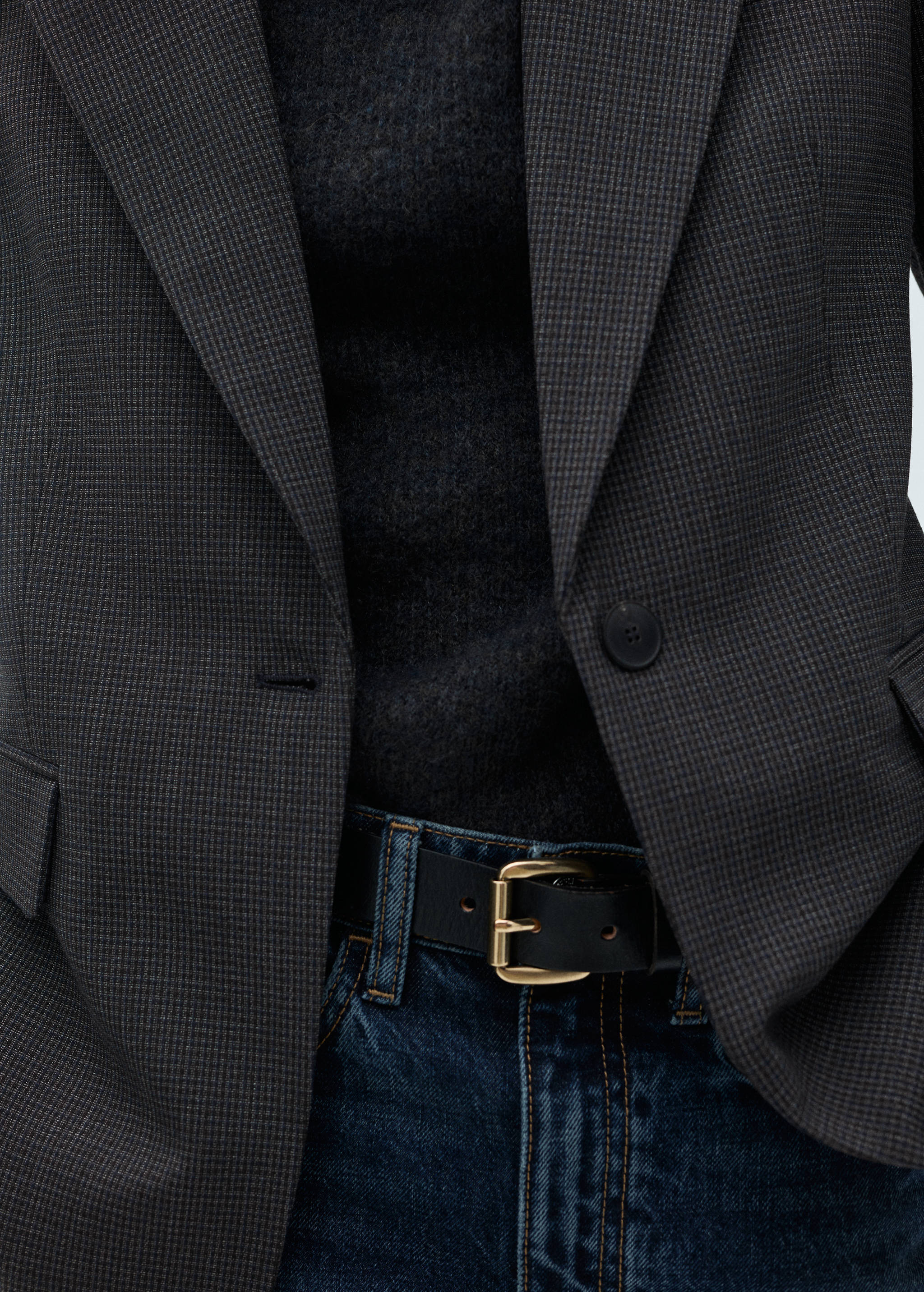 Straight-fit micro-houndstooth jacket - Details of the article 6