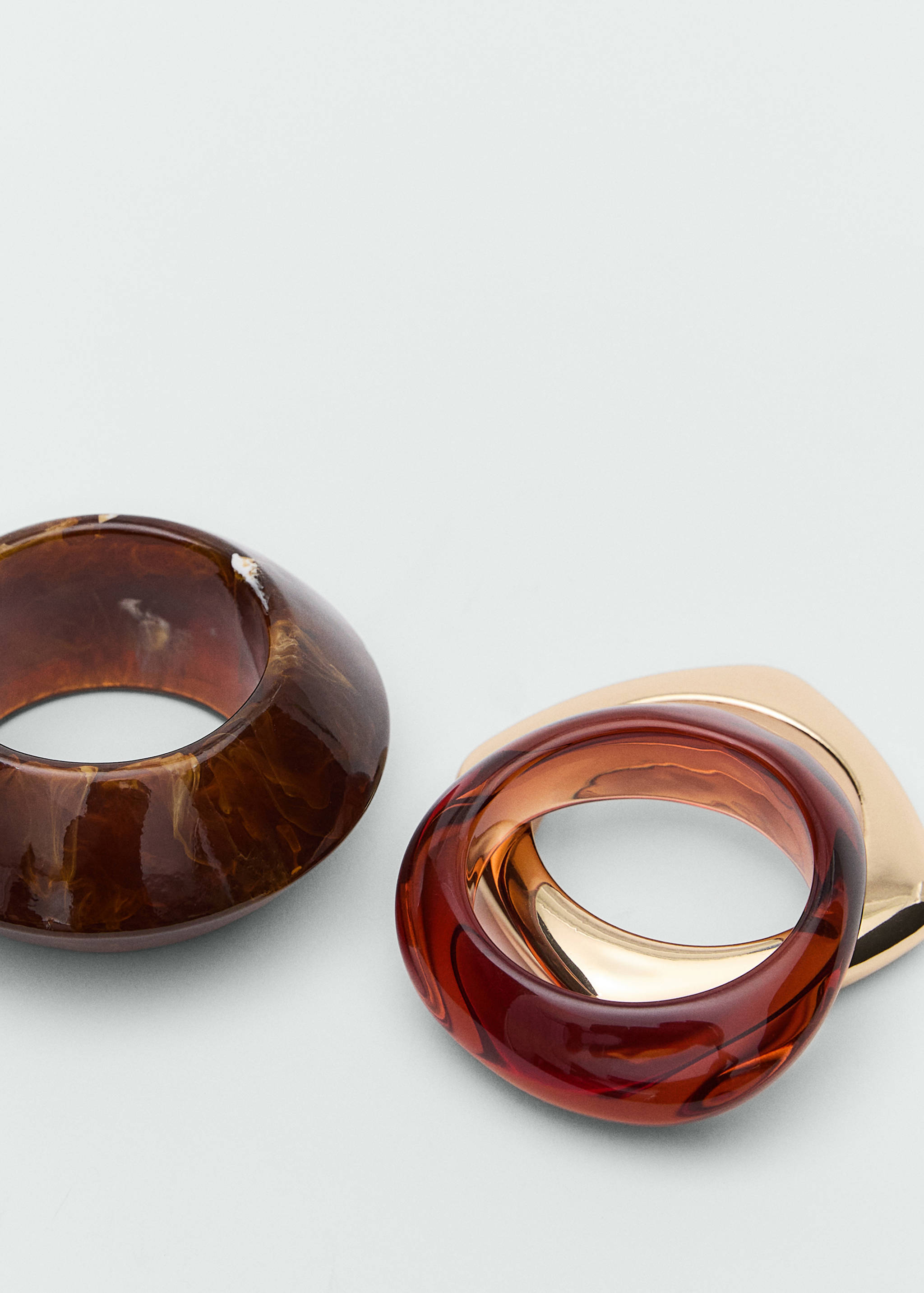 Pack 3 pulseras resina combinadas - Plano medio