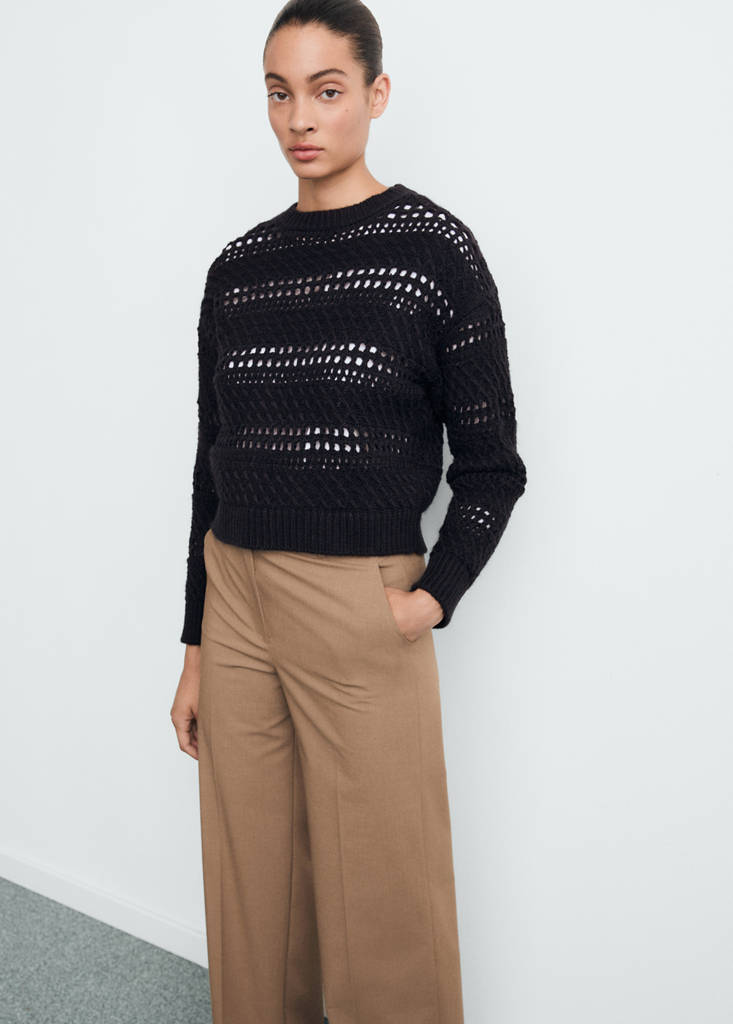 Openwork knit sweater — Dark Navy