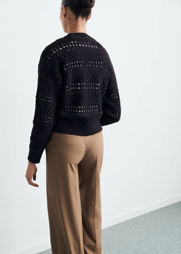 Openwork knit sweater — Dark Navy