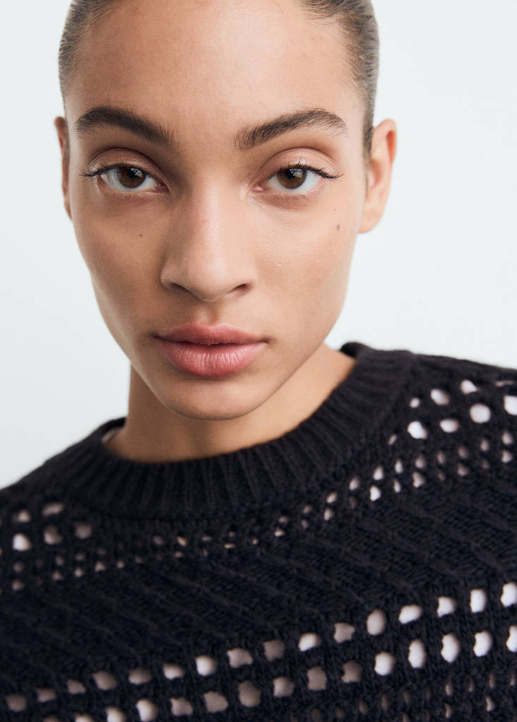 Openwork knit sweater — Dark Navy