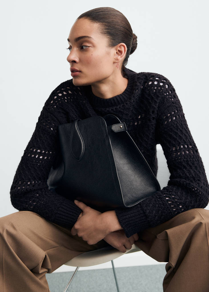 Openwork knit sweater — Dark Navy