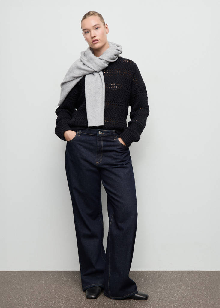 Openwork knit sweater — Dark Navy