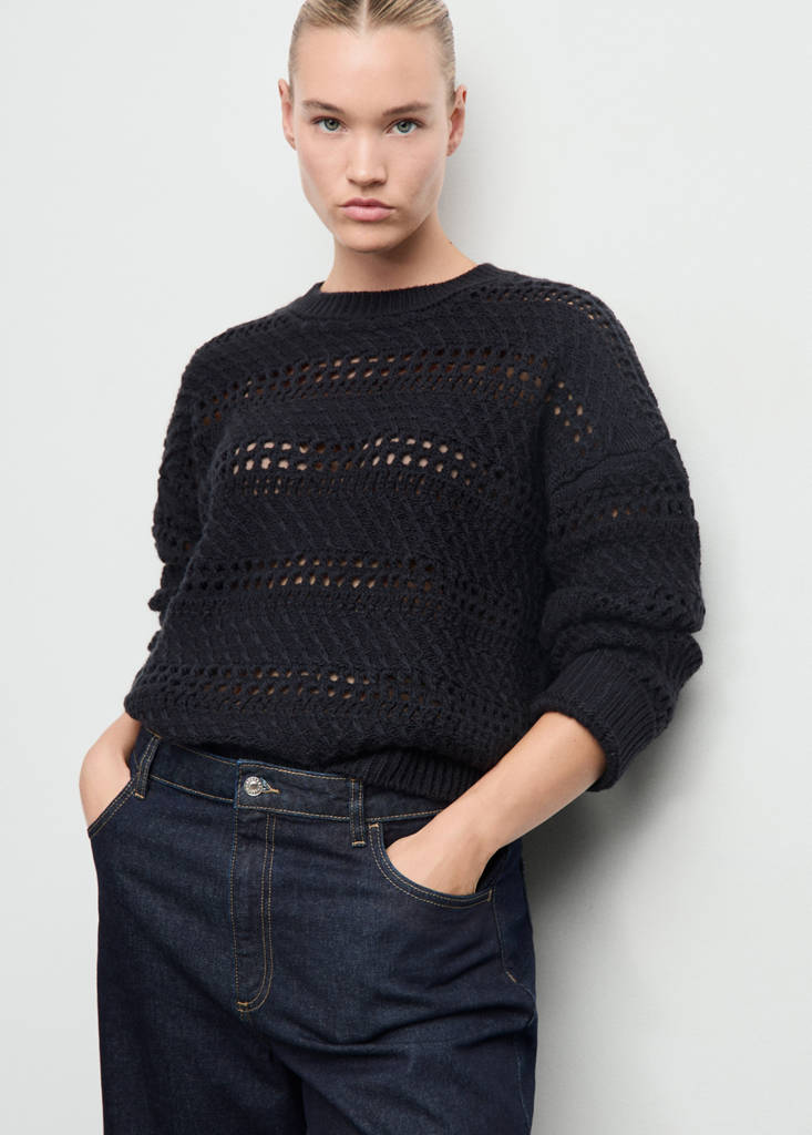 Openwork knit sweater — Dark Navy