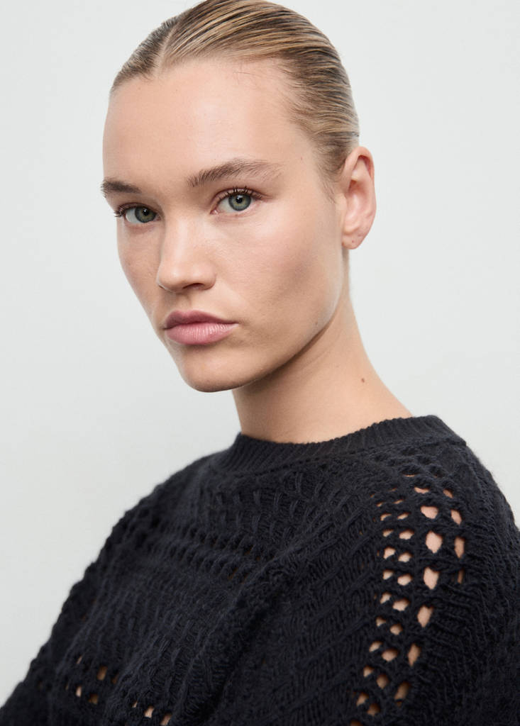 Openwork knit sweater — Dark Navy