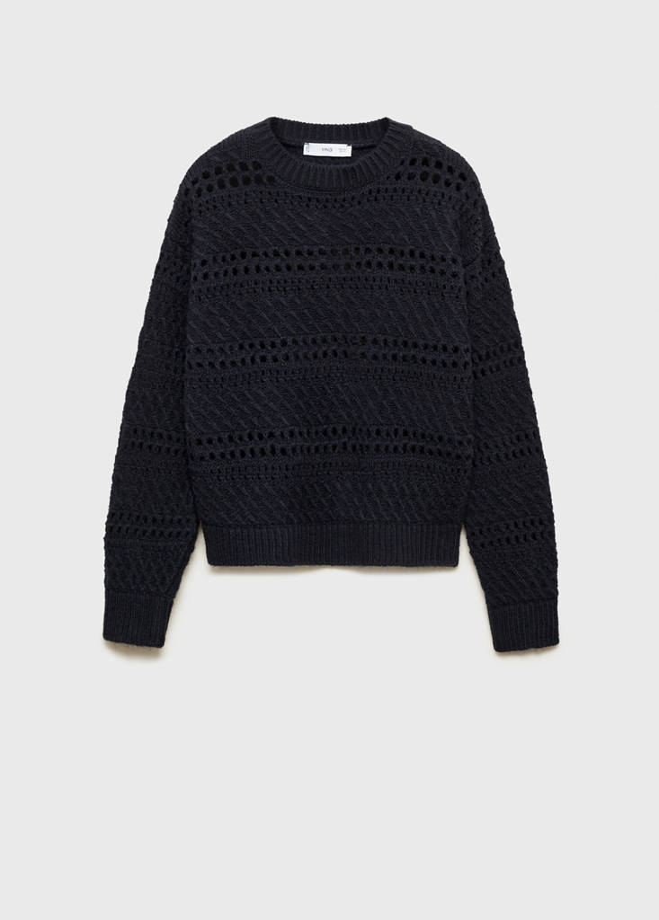 Openwork knit sweater — Dark Navy