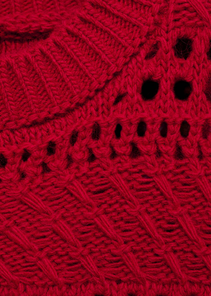 Openwork knit sweater — Red