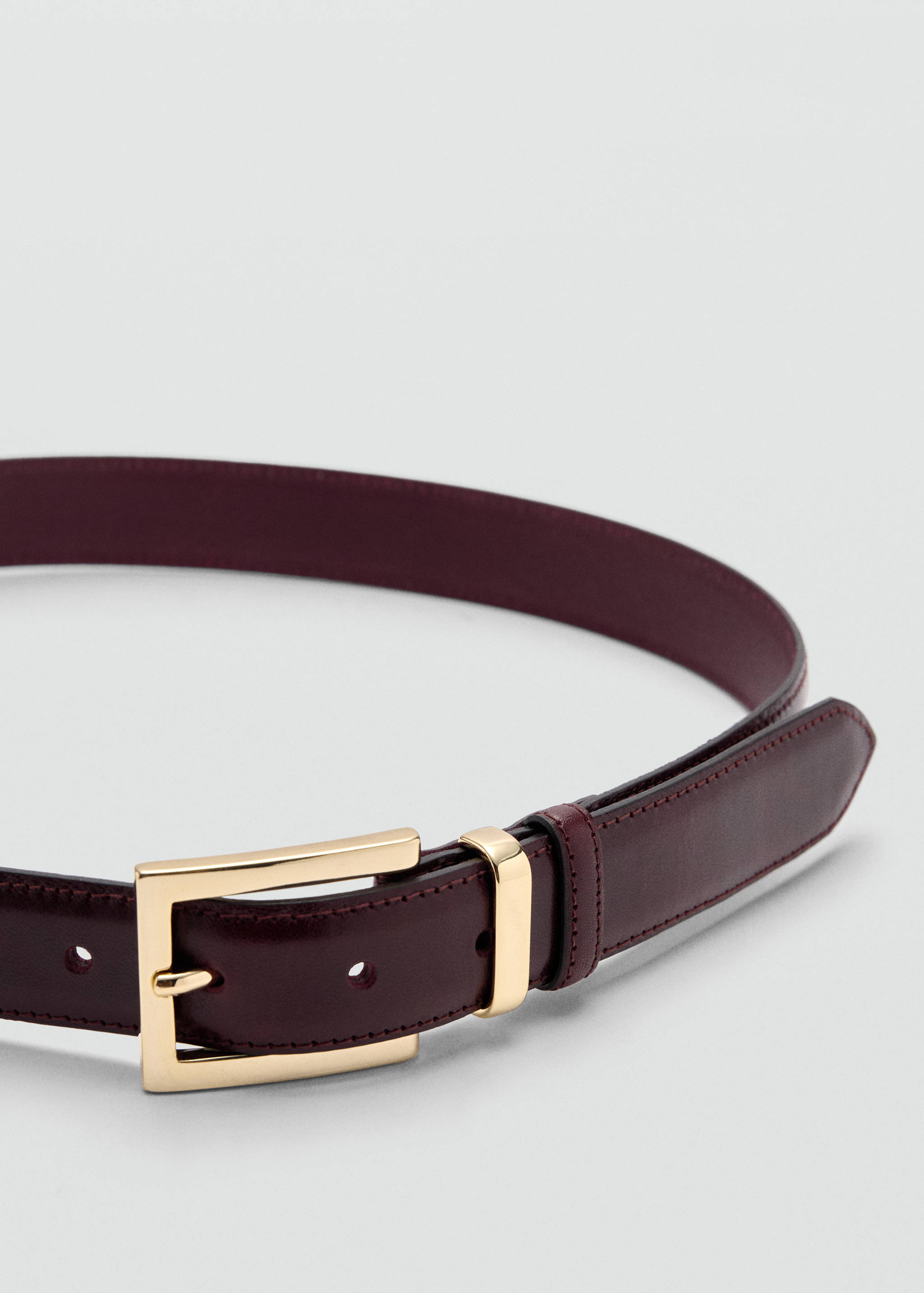 Leather belt with square buckle - Medium plane