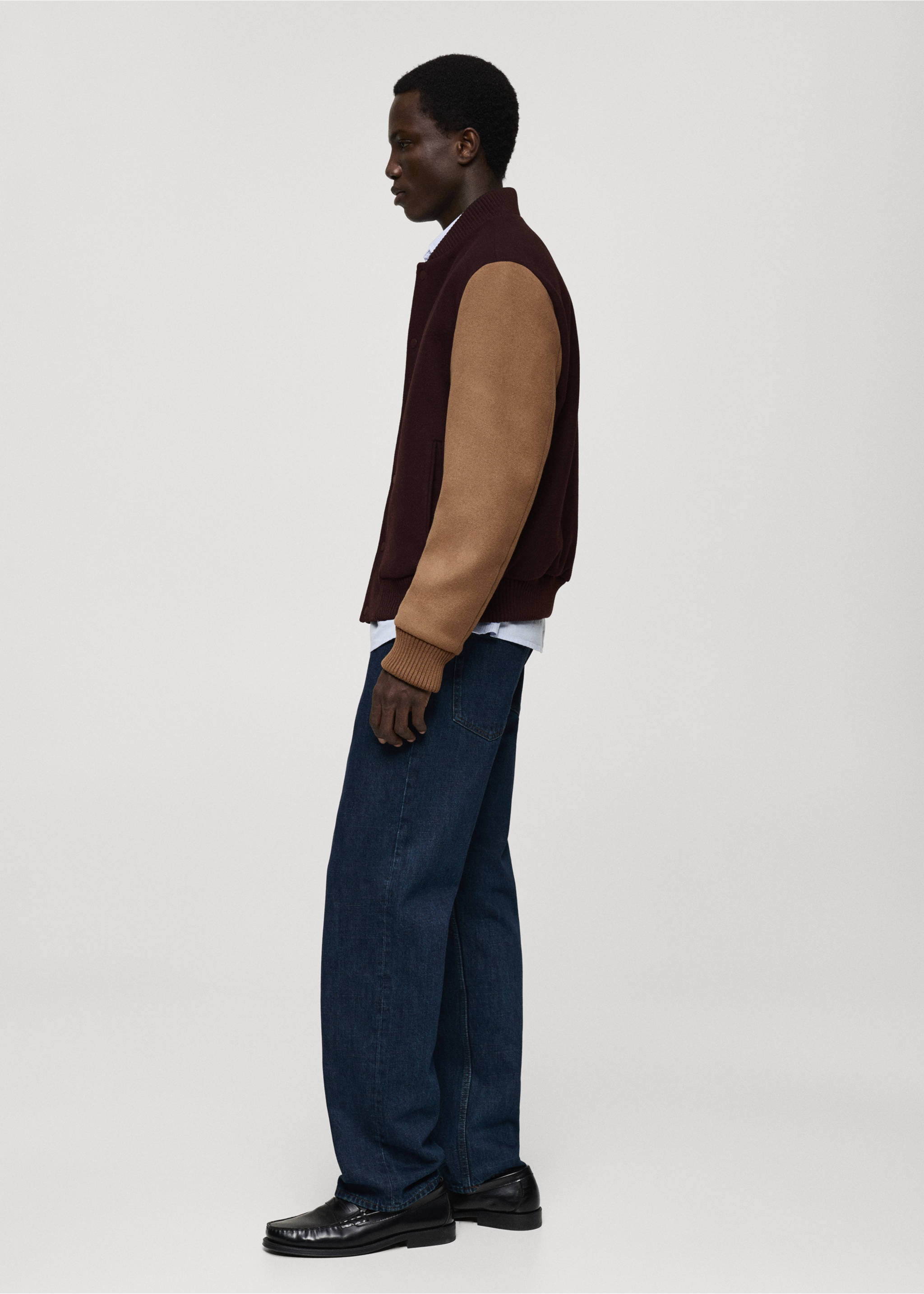 İki tonlu bomber ceket - Ürün detayı 2, Bordo. Ref: 87060574-00.
