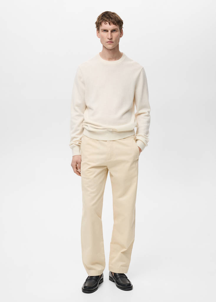 MANGO MAN - Pantalon coton cordon regular-fit écru - 38