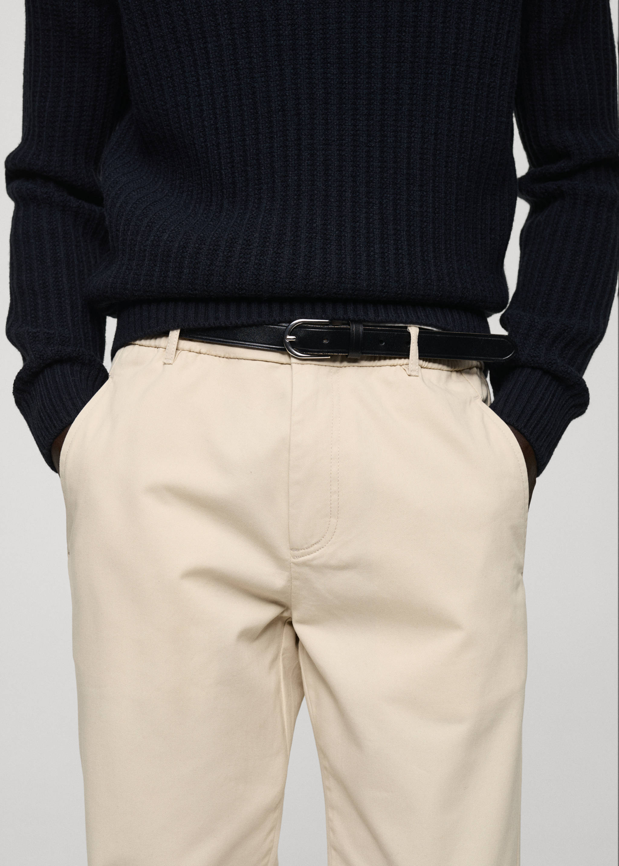 Pantalons cotó cordill regular fit - Detall de l'article 1