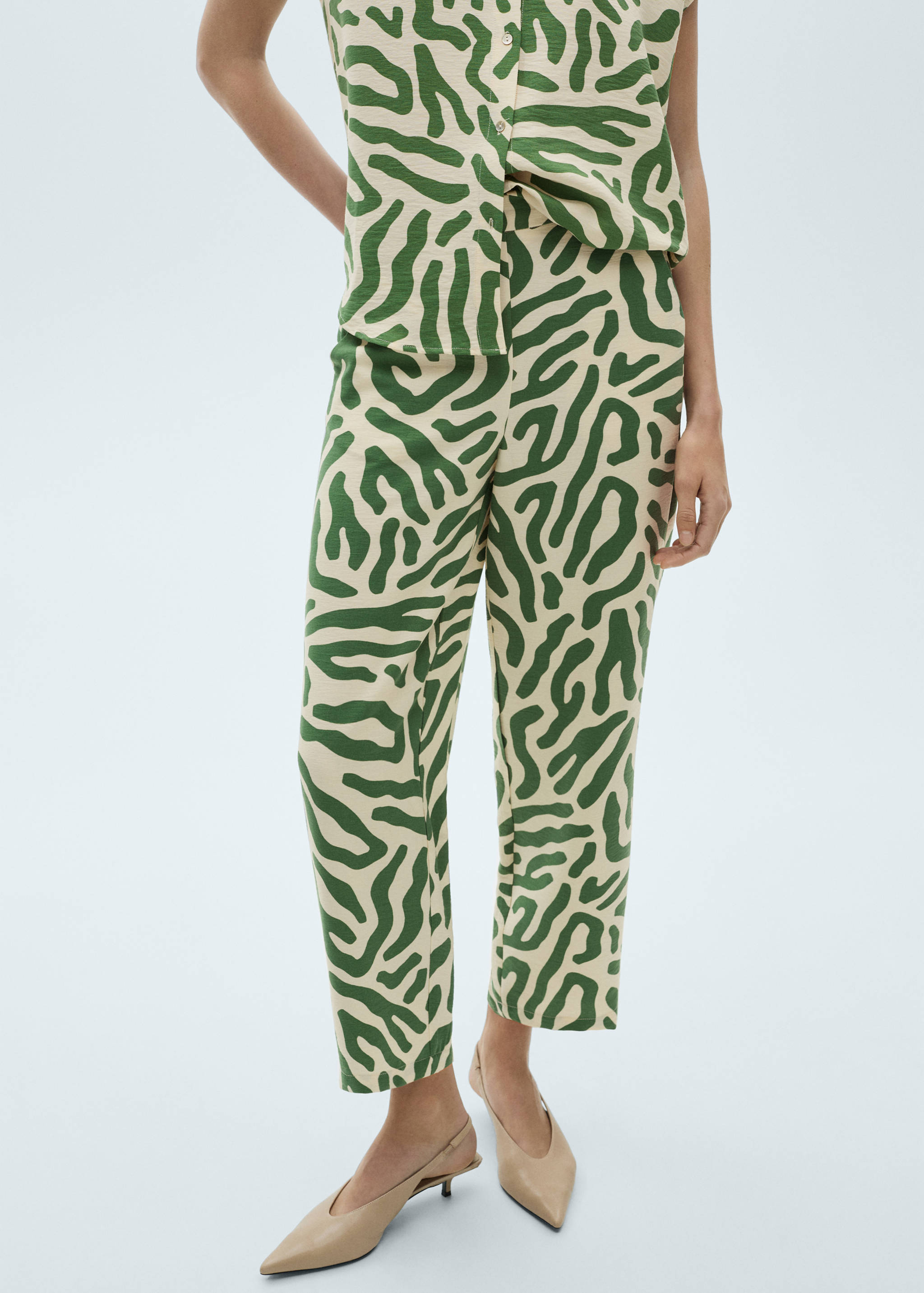Printed straight pants - Medium plane