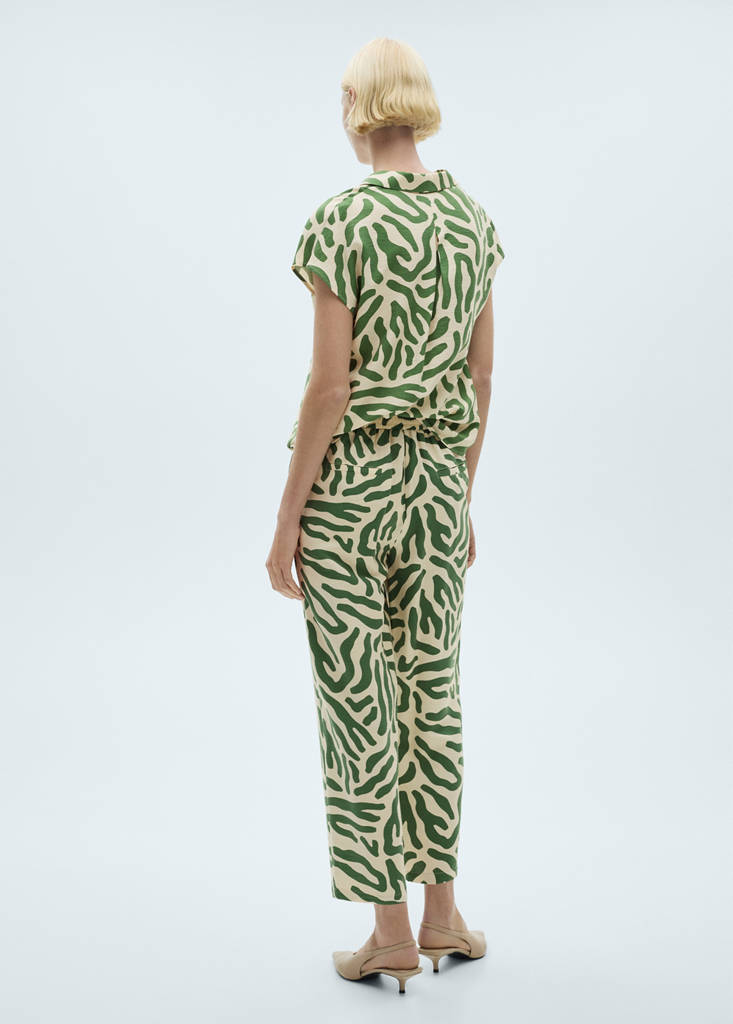 Printed straight trousers — Green